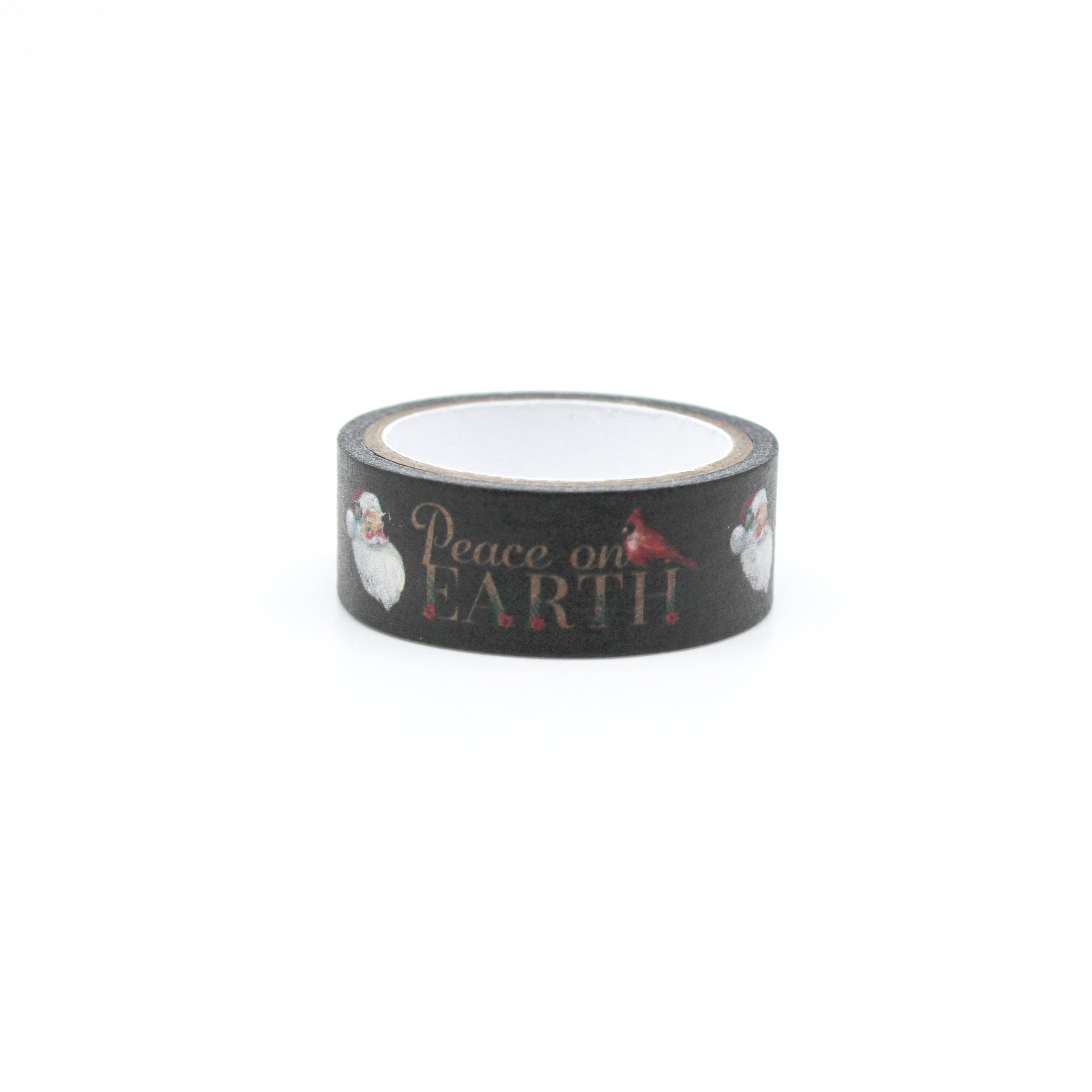 Transport your crafts to a bygone era with our vintage Santa tape, featuring a nostalgic Santa Claus illustration alongside the heartwarming 'Peace on Earth' phrase, perfect for adding a touch of yesteryear charm to your projects. This tape is sold at BBB Supplies Craft Shop.