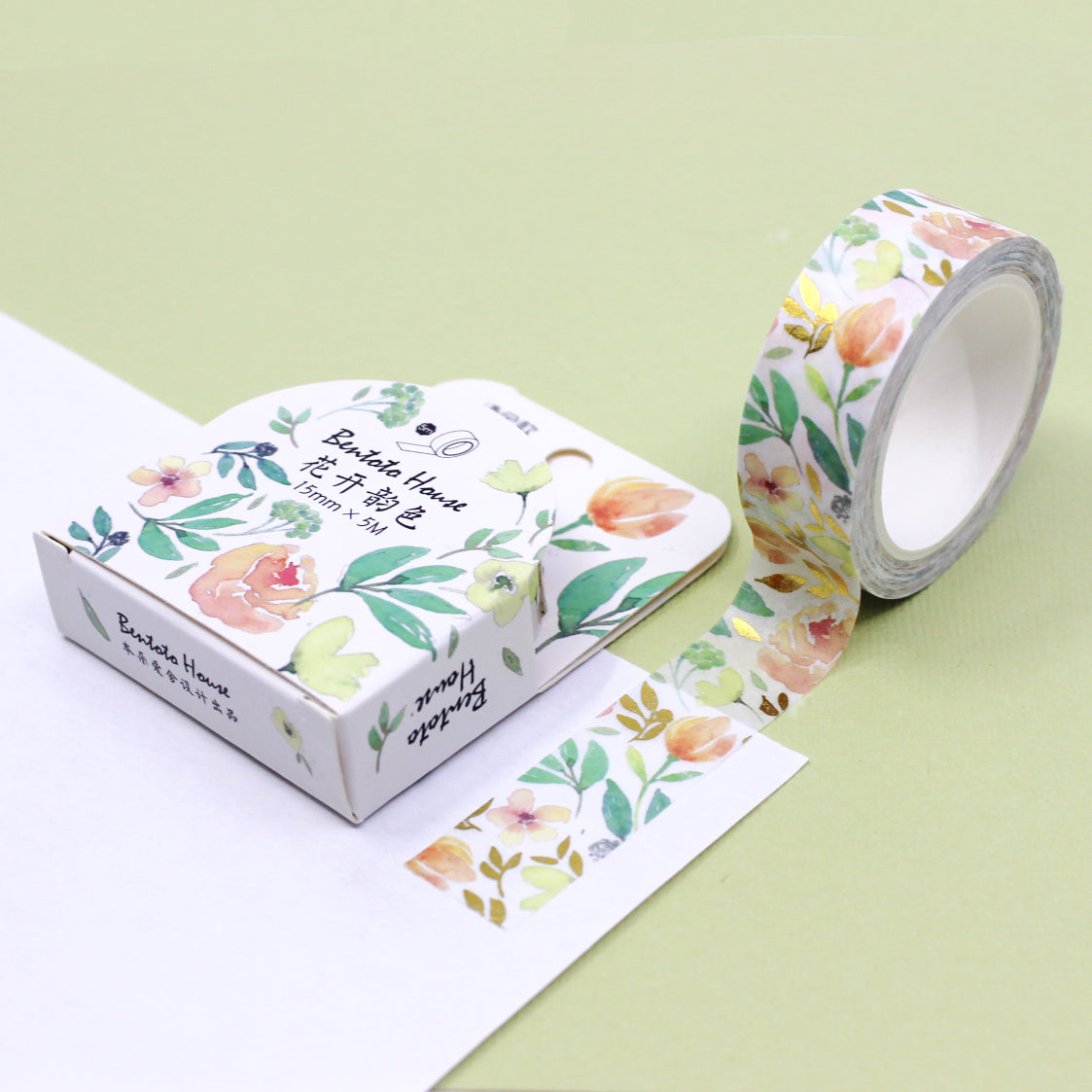 Add a touch of elegance with our peach floral washi tape, featuring delicate blooms in shades of peach and soft pastels, perfect for adding a floral charm to your crafts. This tape is sold at BBB Supplies Craft Shop.