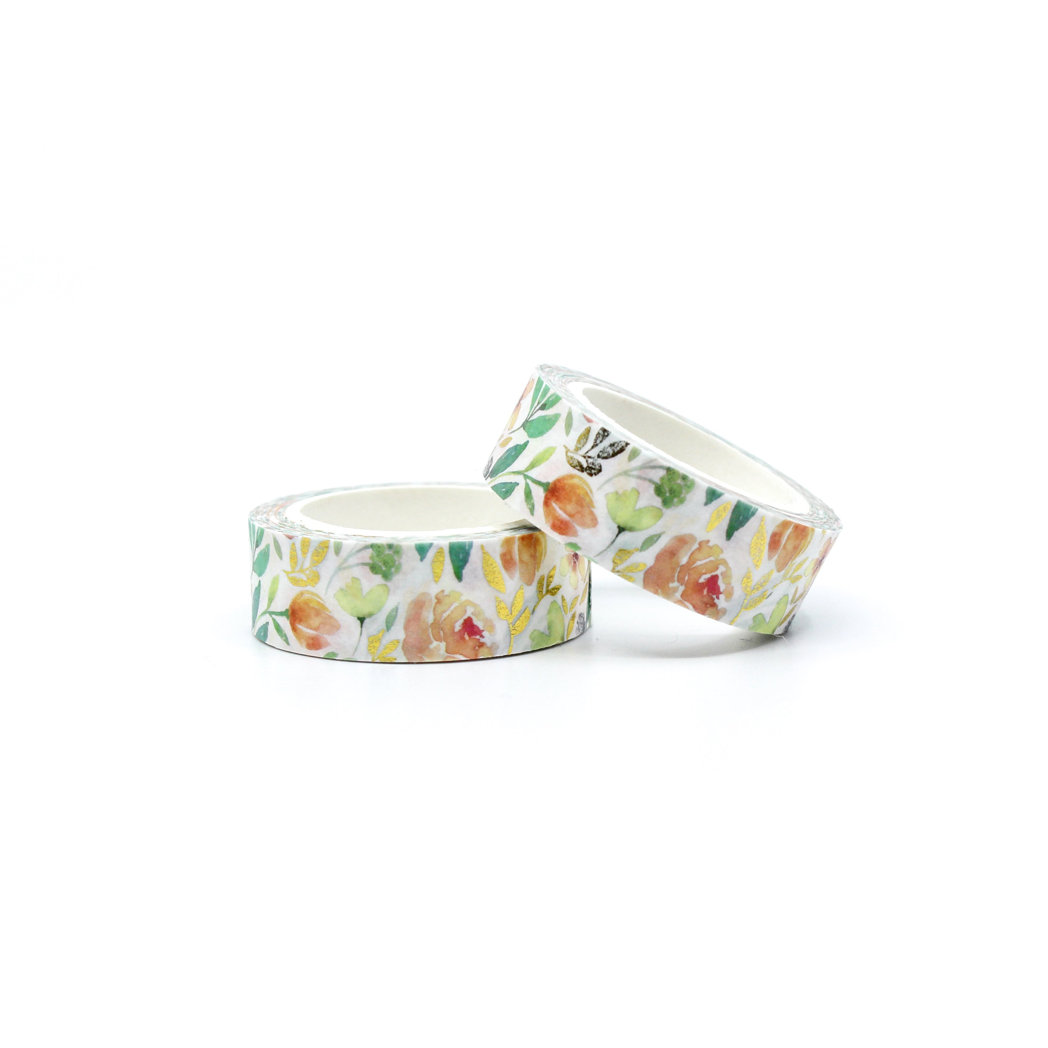 Add a touch of elegance with our peach floral washi tape, featuring delicate blooms in shades of peach and soft pastels, perfect for adding a floral charm to your crafts. This tape is sold at BBB Supplies Craft Shop.