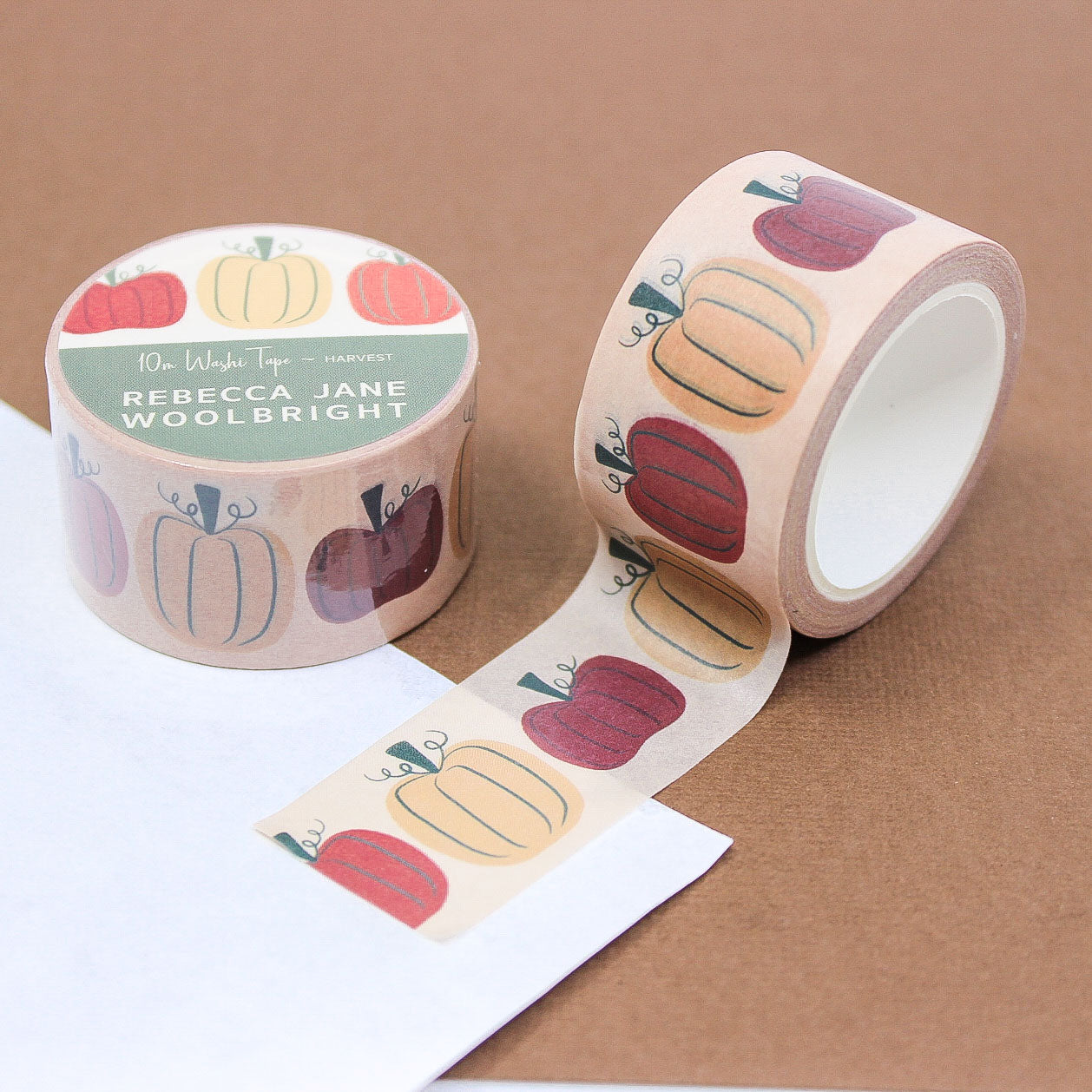 Wide fall pumpkins washi tape for autumn planners and journals