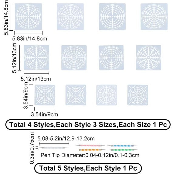 12 Piece Habit Tracker Stencils Set