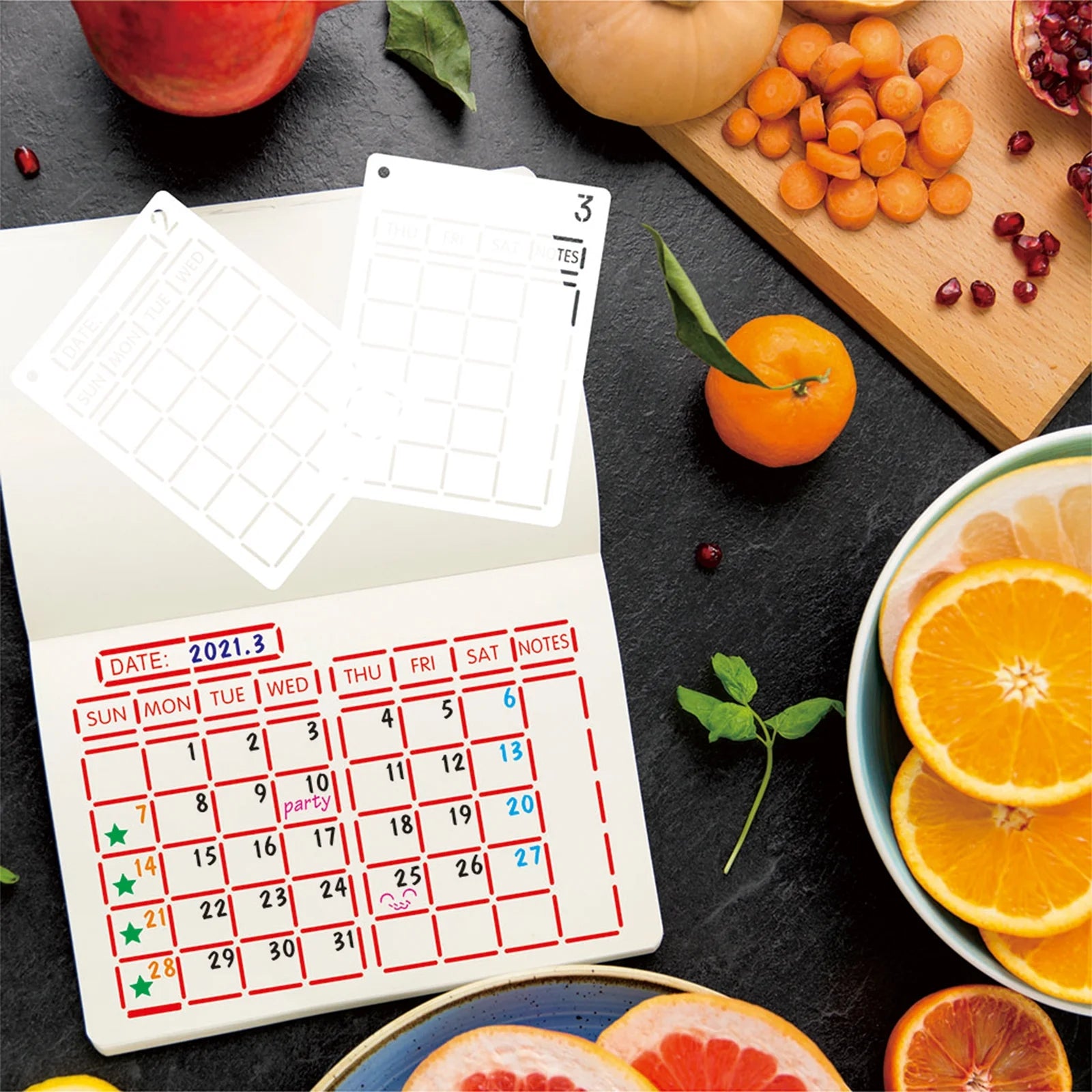 24 Piece  Easy Journaling Spread Stencils