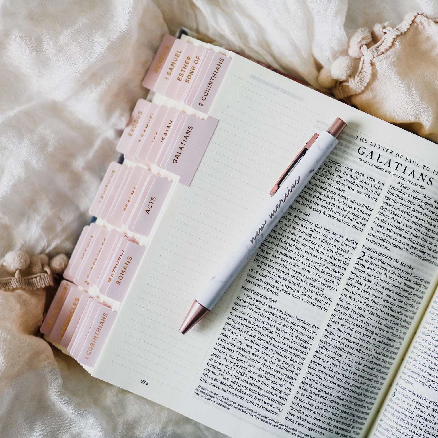 These beautifully decorative and vibrant books of the bible tabs are self-adhesive, making it easy to navigate your Bible during your bible journaling and Bible Studies. Available in several colors at BBB Supplies Craft Shop. 