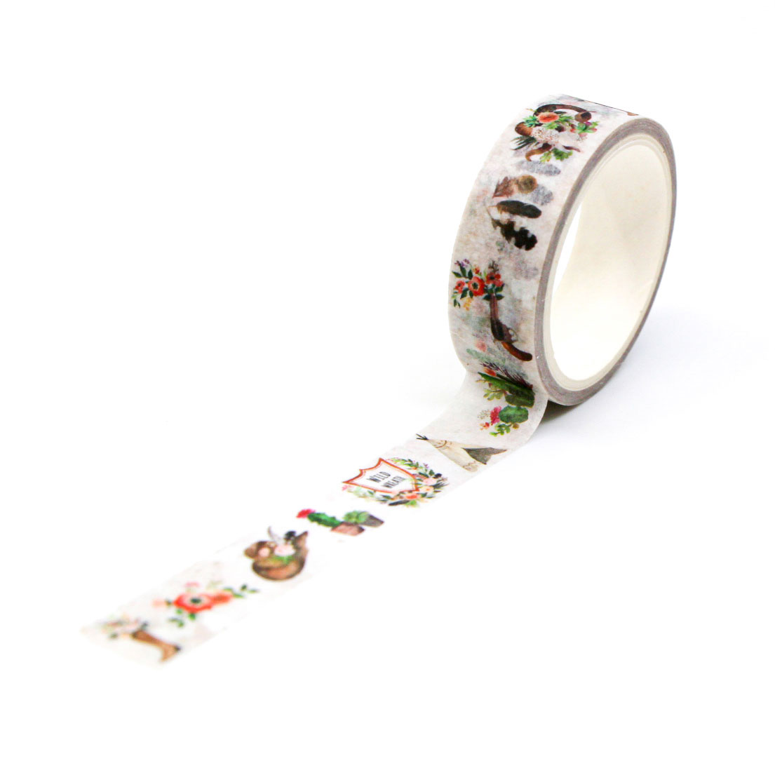 Decorative washi tape with western boot and flower pattern