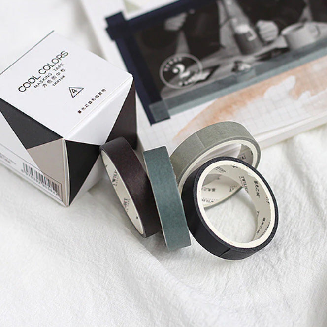 Discover creativity with our Boxed Color Coordinated Washi Tape Set. This set offers a range of cool colors of grey and black washi tapes neatly packaged for your crafting convenience, allowing you to add vibrant and coordinated accents to your projects. These boxed washi sets are sold at BBB Supplies Craft Shop.
