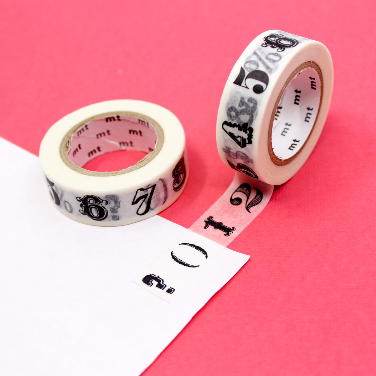 Add a touch of sophistication to your crafts with our gold and black classic typeface washi tape, featuring timeless typography in elegant gold and black hues, perfect for creating refined and stylish accents. This black number tape is from MT Brand Masking Tape and sold at BBB Supplies Craft Shop.