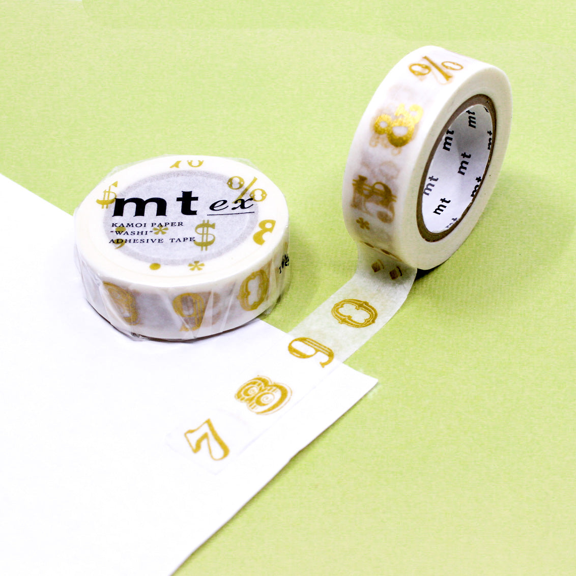 Add a touch of sophistication to your crafts with our gold and black classic typeface washi tape, featuring timeless typography in elegant gold and black hues, perfect for creating refined and stylish accents. This gold numbers tape is from MT Brand Masking Tape and sold at BBB Supplies Craft Shop.