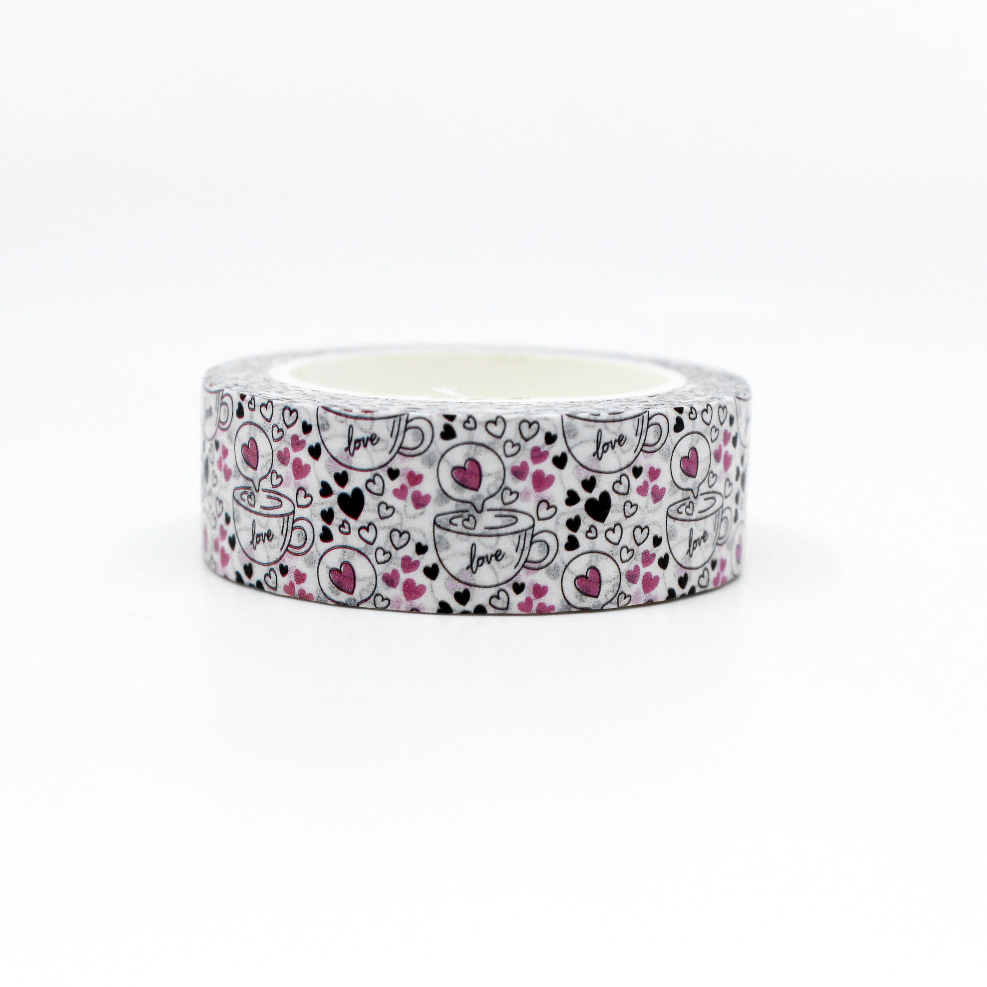 This tape is an expression of love with delicate heart and cup motifs that are perfect for adding a cute, romantic touch to your greeting cards, scrapbooks, or gift wrapping. This tape is sold at BBB Supplies Craft Shop and is perfect for the Valentine's Day Holiday.