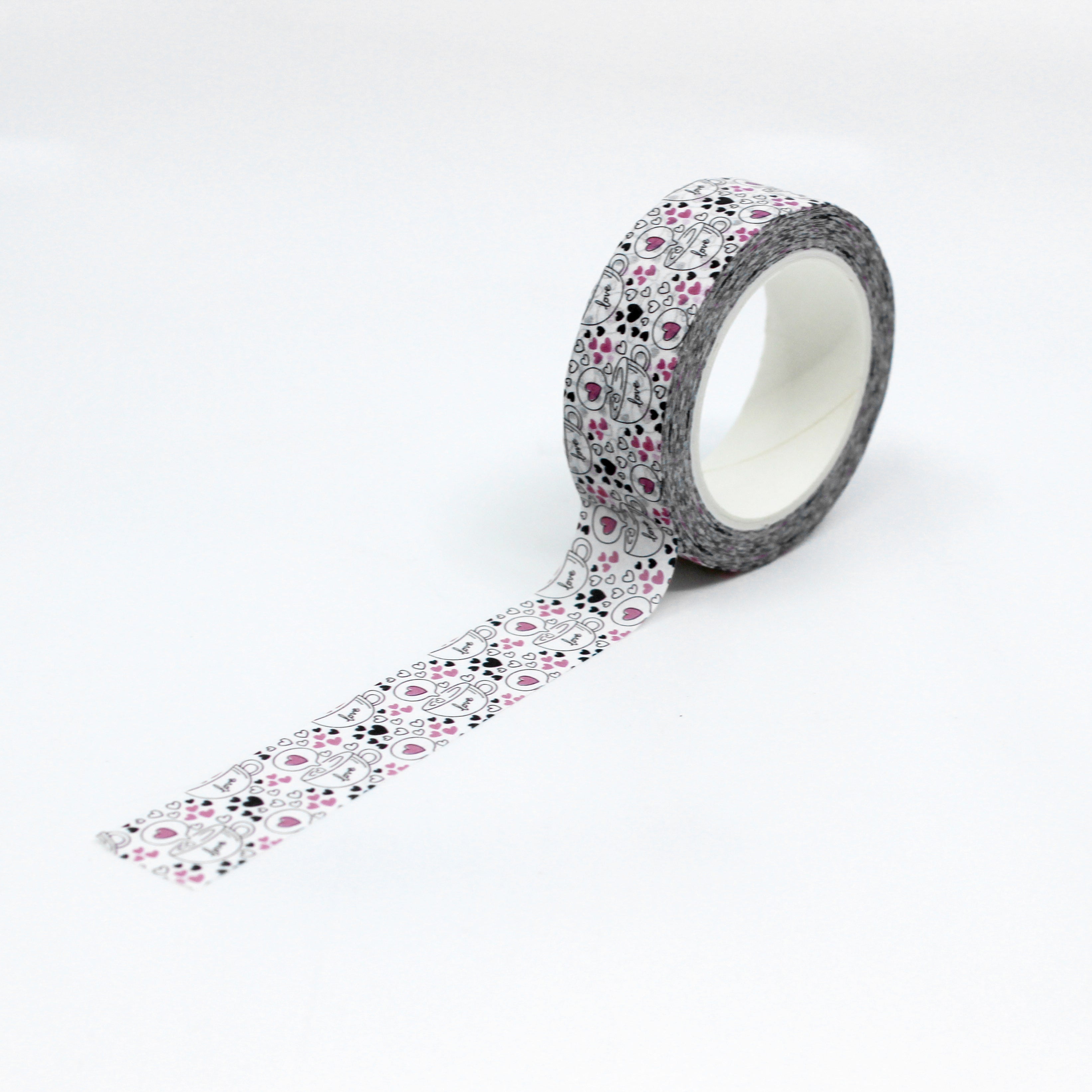 This tape is an expression of love with delicate heart and cup motifs that are perfect for adding a cute, romantic touch to your greeting cards, scrapbooks, or gift wrapping. This tape is sold at BBB Supplies Craft Shop and is perfect for the Valentine's Day Holiday.