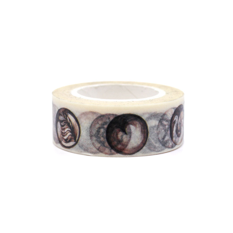 Decorative café-themed washi tape featuring latte foam art patterns for journaling and planners.