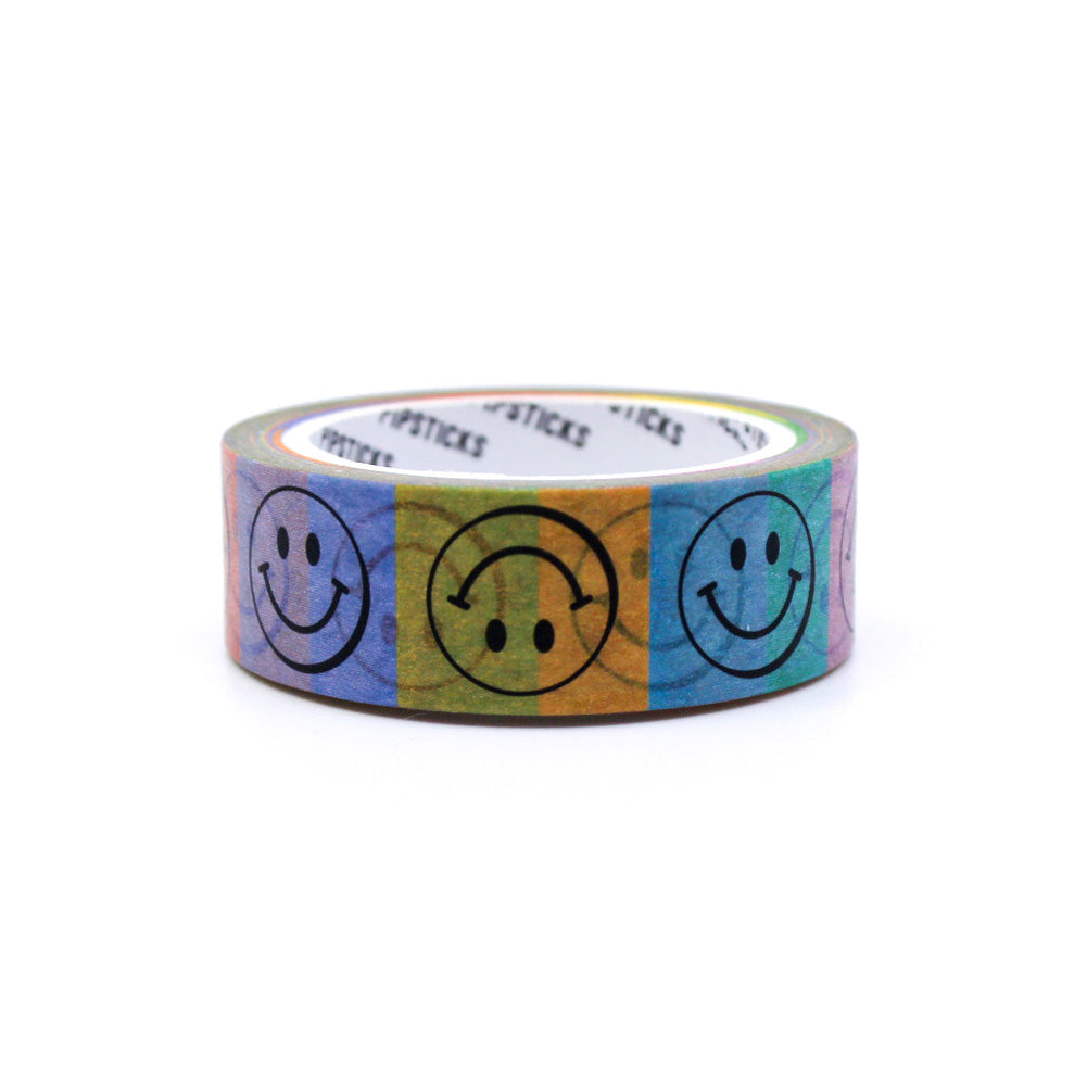 This Color Block Smiley Face Washi Tape is a vibrant and cheerful addition to your crafting supplies. Featuring a playful design of colorful smiling faces arranged in a bold color block pattern, this washi tape adds a touch of fun and positivity to your planners, journals, and scrapbooks.