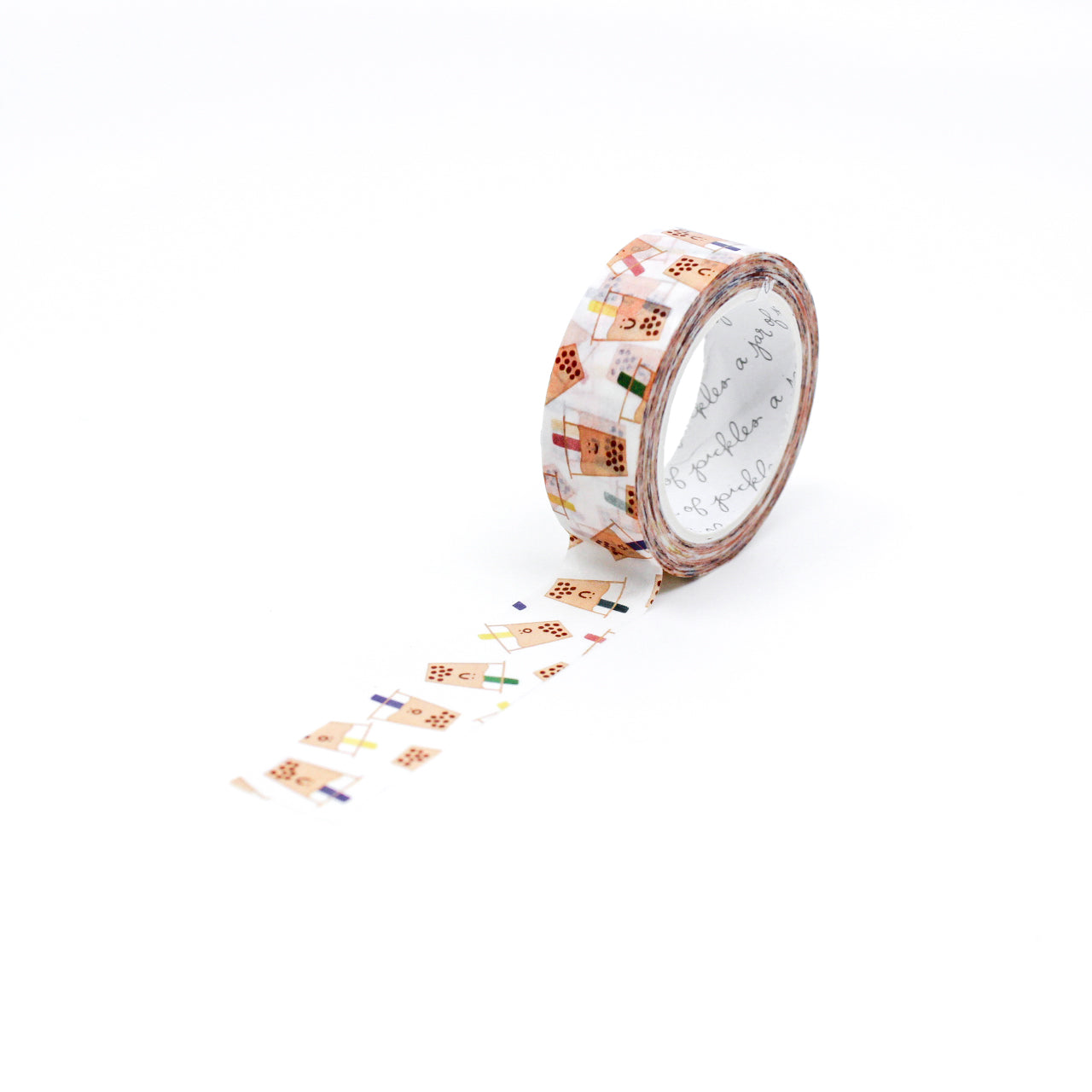 Colorful Boba Washi Tape features a vibrant and playful design, perfect for adding a fun touch to your projects. With its bright colors and cute boba motifs, this tape is great for decorating journals, planners, and other creative endeavors. This tape is from A Jar of Pickles and sold at BBB Supplies Craft Shop.