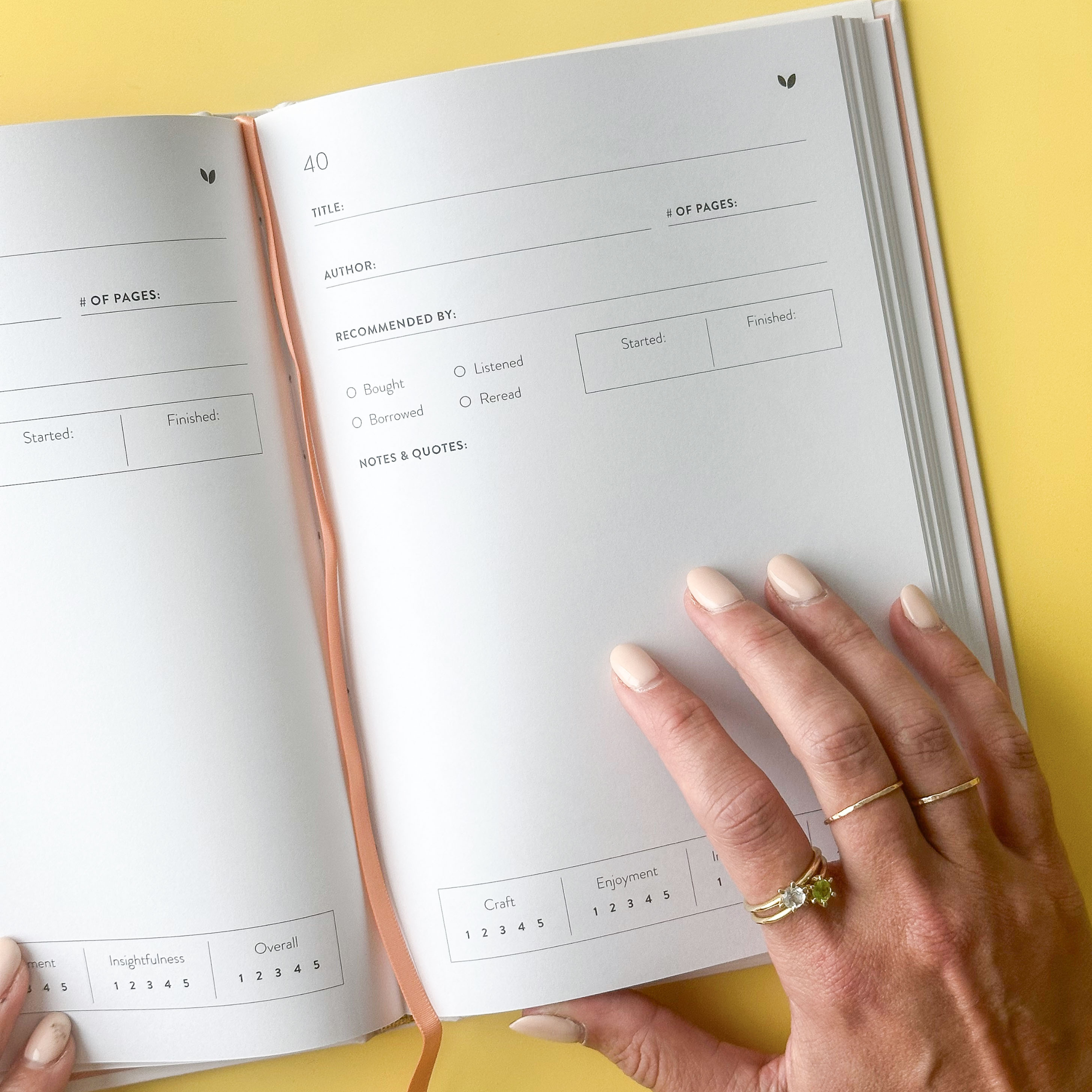 The Cultivated Reading Journal: A thoughtfully designed reading companion for book lovers, featuring space for reviews, reflections, and memorable quotes. This journal is sold at BBB Supplies Craft Shop.