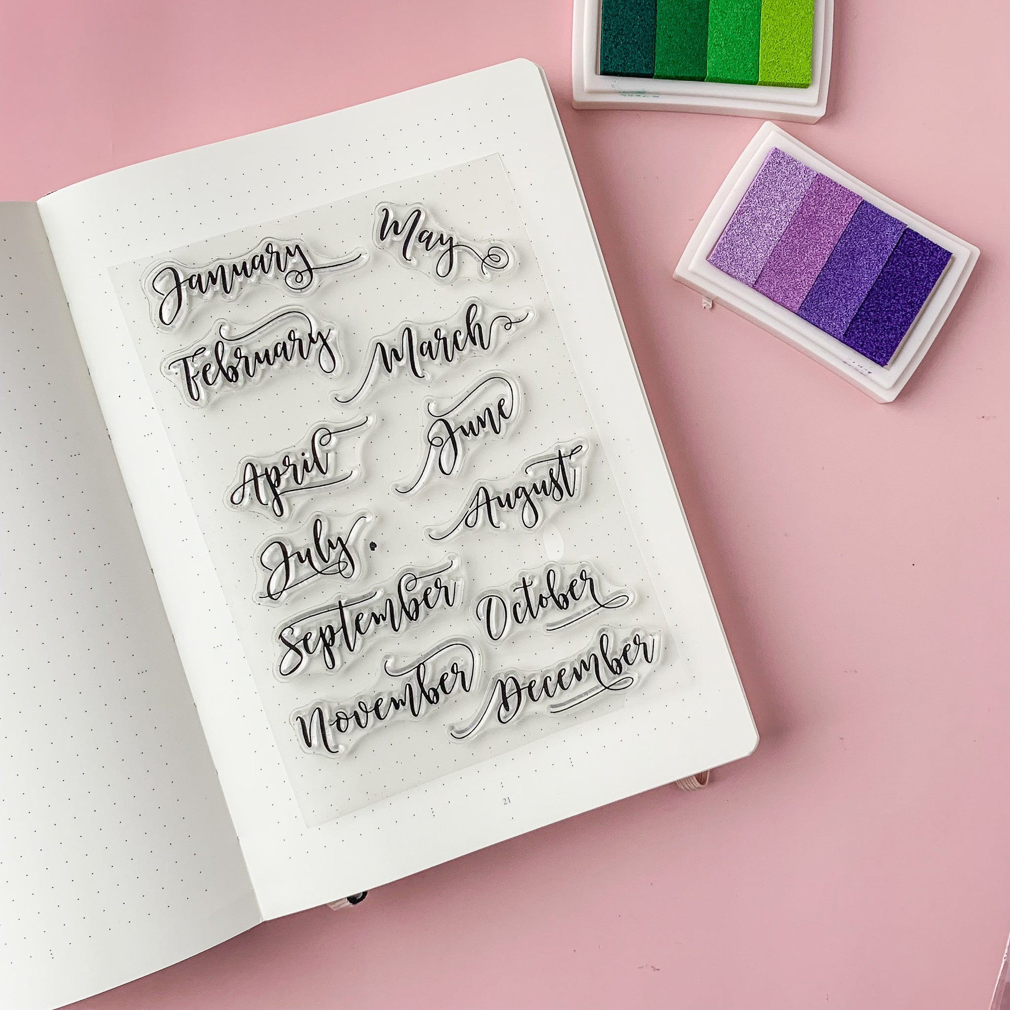 Elegant Script Monthly Stamps | Planner Stamps | BBB Supplies Crafts
