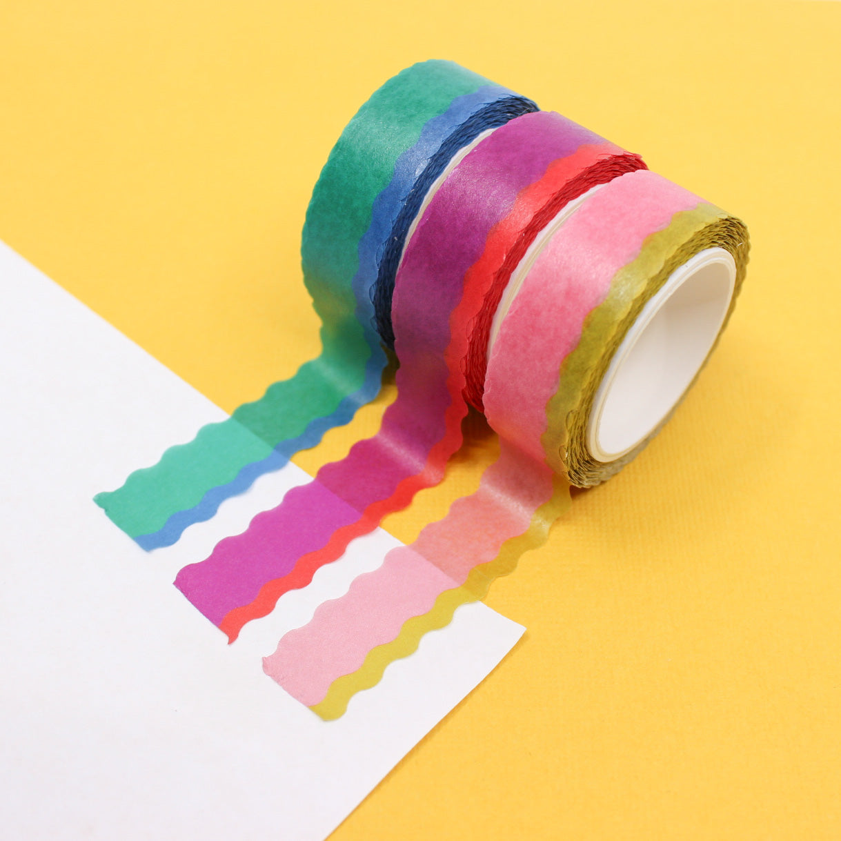 Enhance your crafts with our Die Cut Wavy Washi Tape Set, featuring a variety of wavy-edged washi tapes in assorted colors. Ideal for adding a dynamic and unique touch to your projects. This tape from Sunny Beast is sold at BBB Supplies Craft Shop.
