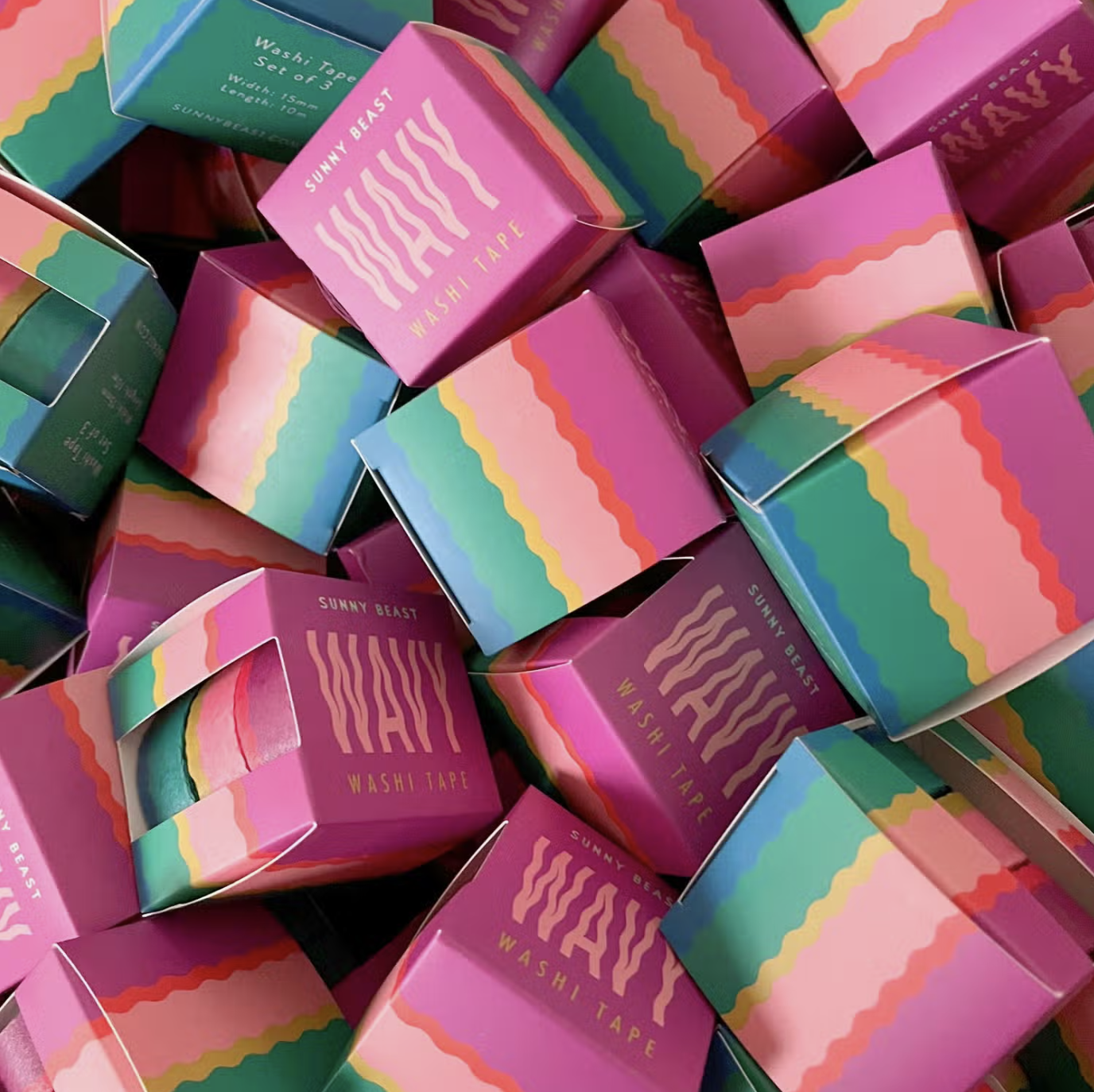 Enhance your crafts with our Die Cut Wavy Washi Tape Set, featuring a variety of wavy-edged washi tapes in assorted colors. Ideal for adding a dynamic and unique touch to your projects. This tape from Sunny Beast is sold at BBB Supplies Craft Shop.