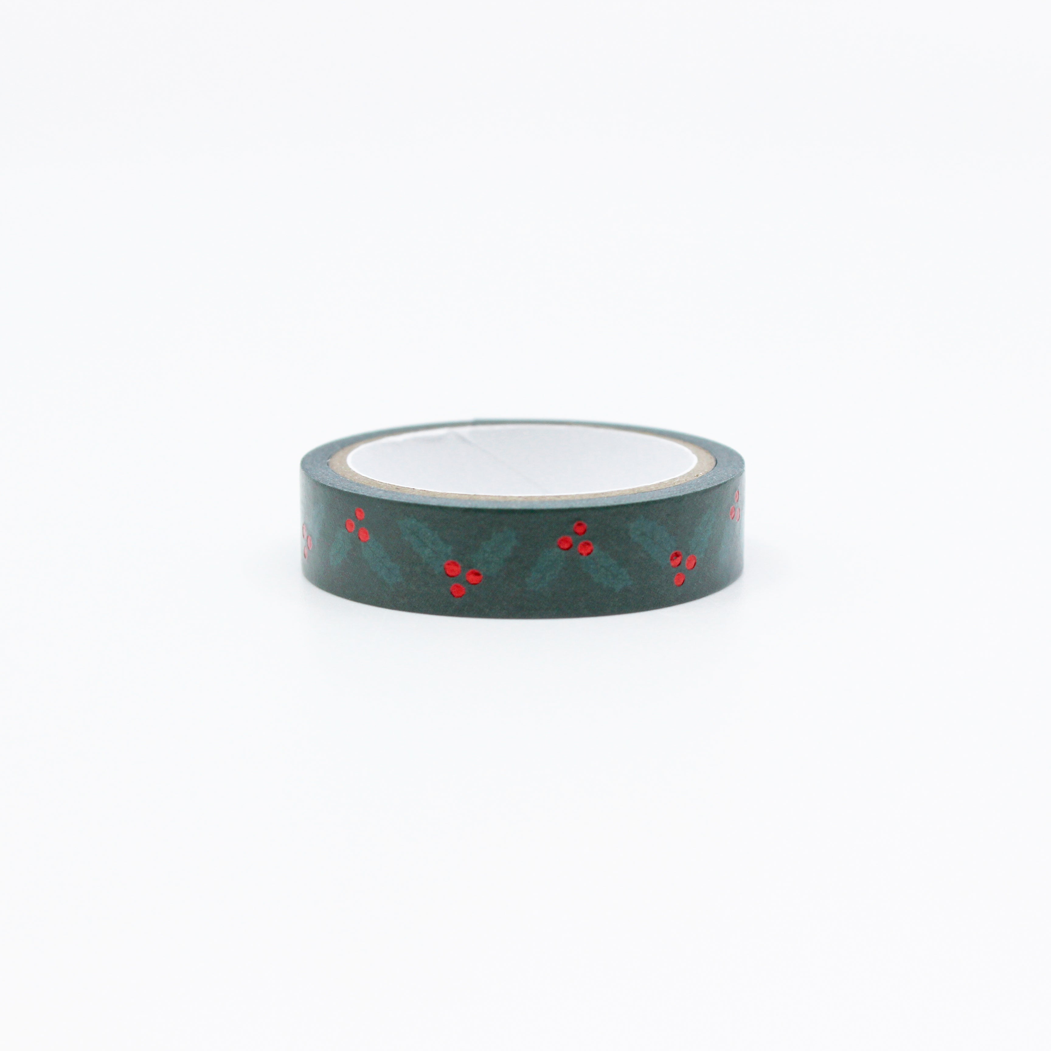Elevate your holiday crafts with our narrow green holiday holly washi tape, featuring delicate holly leaf and berry designs, perfect for adding a touch of festive charm to your projects. This tape is sold at BBB Supplies Craft Shop.