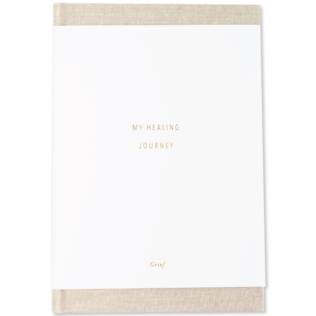This grief journal offer prompts to help you write about your losses and work through the grieving process at your pace. This journal is from promptly and sold at BBB Supplies Craft Shop.