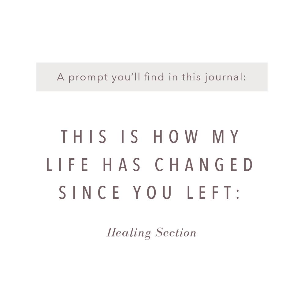 This grief journal offer prompts to help you write about your losses and work through the grieving process at your pace. This journal is from promptly and sold at BBB Supplies Craft Shop.