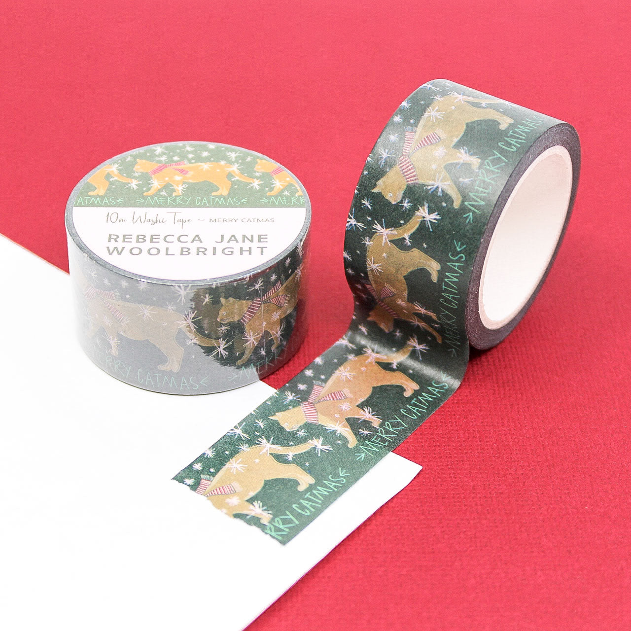 Winter Wonder Christmas Cats Washi Tape for holiday planners