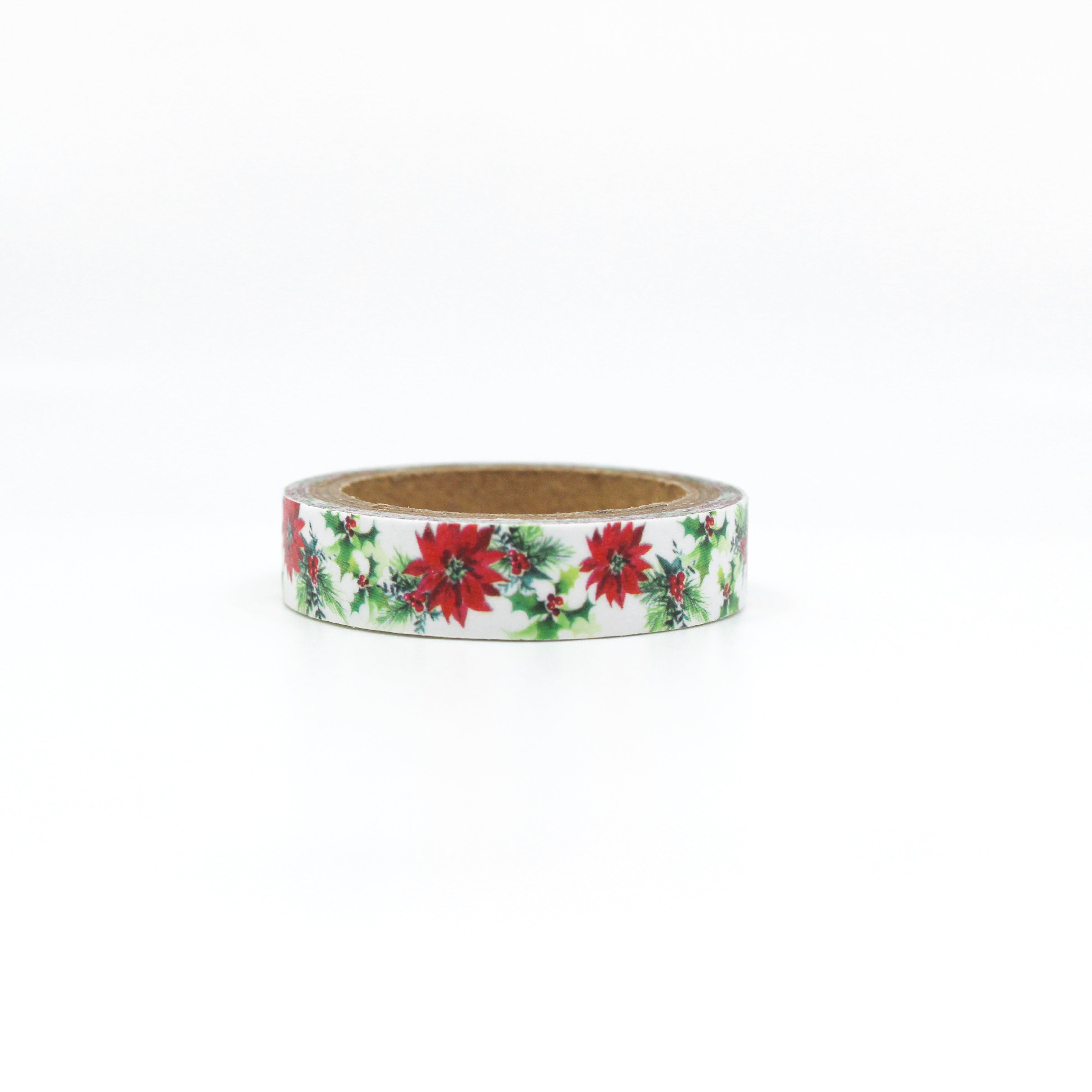 Infuse your creations with the beauty of the season using our washi tape adorned with holiday poinsettias, capturing the spirit and charm of Christmas floral arrangements. This tape is sold at BBB Supplies Craft Shop.