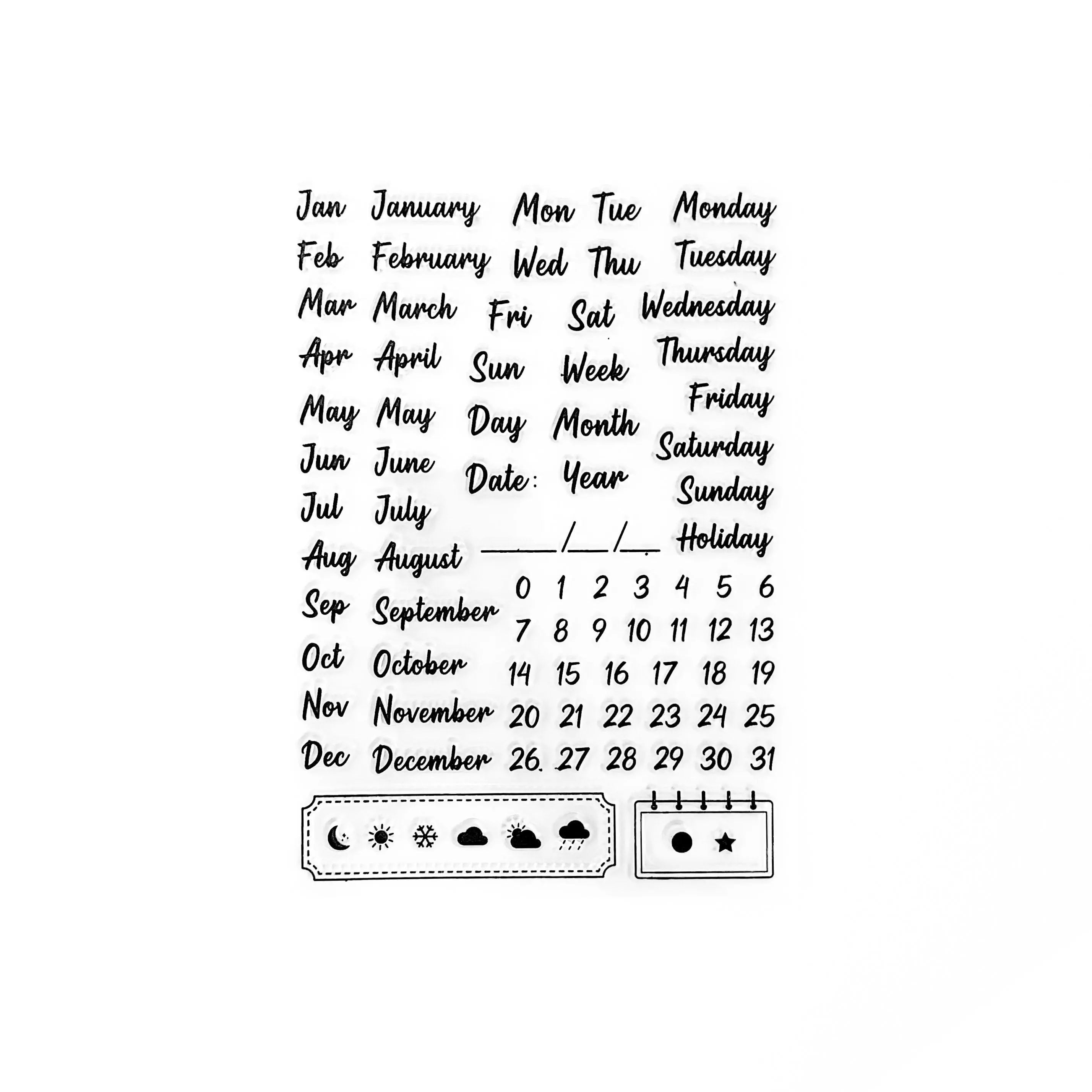 Full Days and Dates Stamp Set