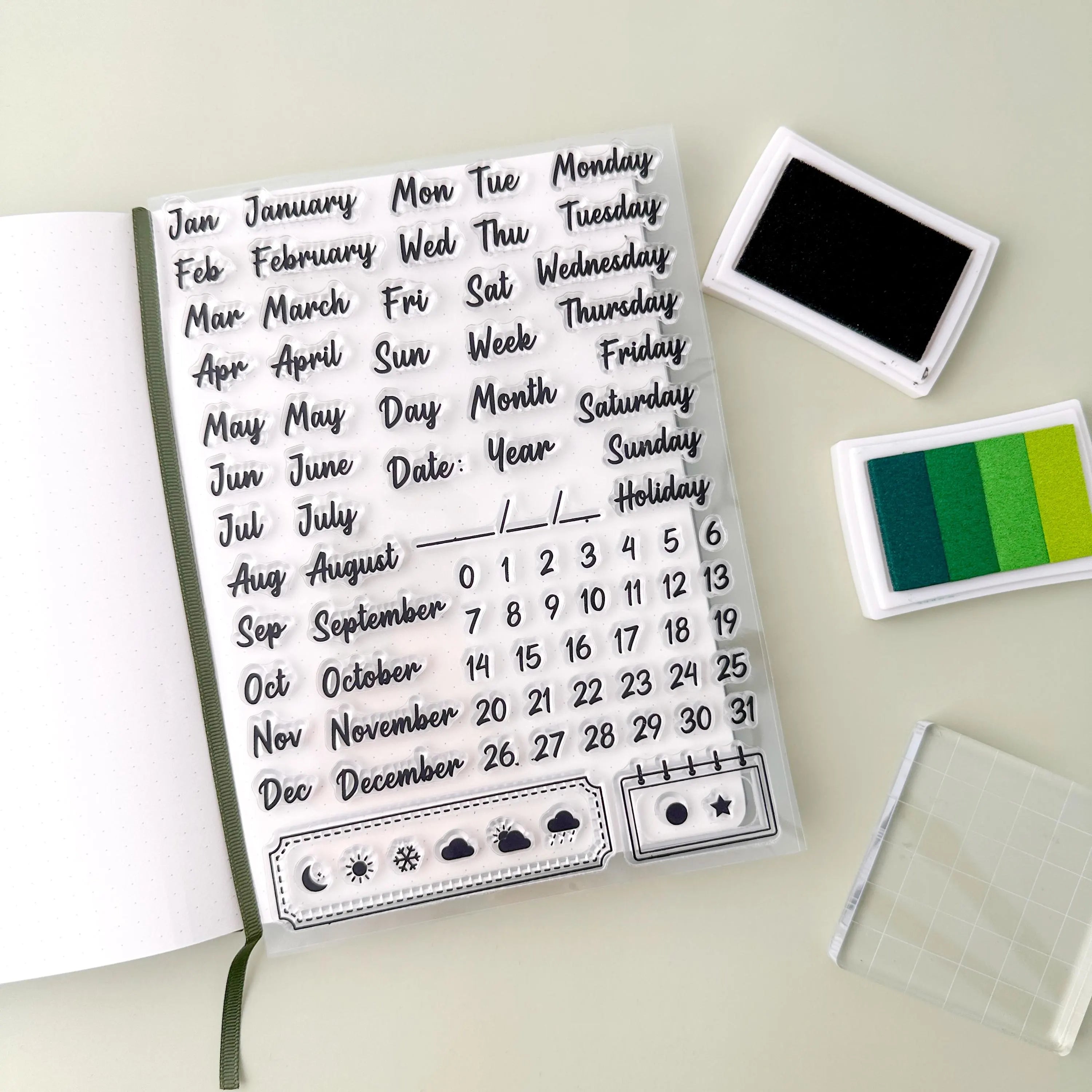 Full Days and Dates Stamp Set