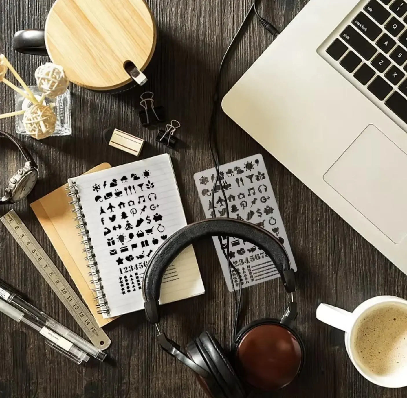 24 Piece  Easy Journaling Spread Stencils