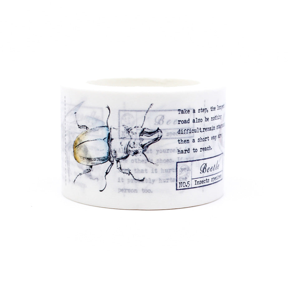 Entomologist and Zoology Insects Science Washi Tape, showcasing meticulously illustrated insects and scientific details, perfect for enthusiasts and science-themed crafting. This tape is sold at BBB Supplies Craft Shop.