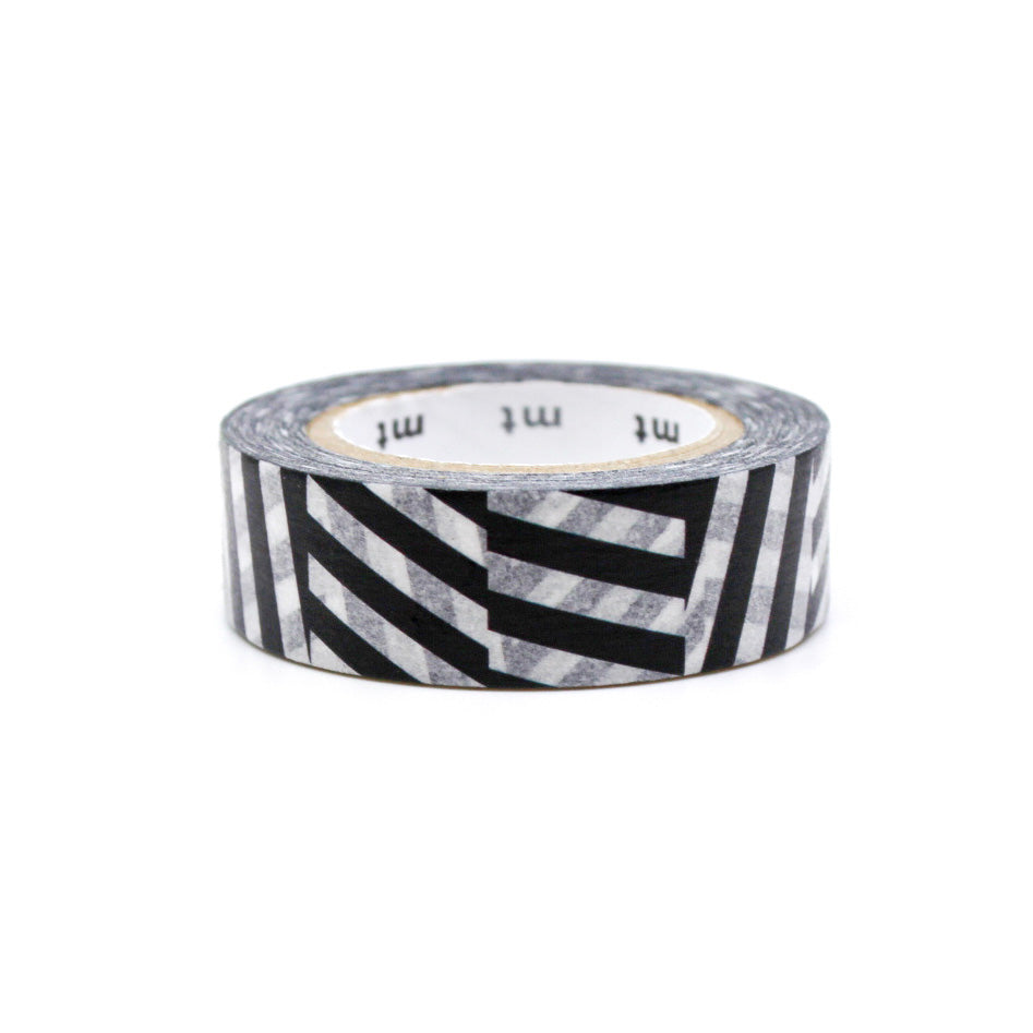 Elevate your creations with our captivating graphic black and white washi tape, showcasing eye-catching and intricate designs that create a dramatic and high-contrast effect for your crafts. From the design&nbsp;team of Kapitza, the MT tape Kapitza Seesaw washi is sold at BBB Supplies Craft Shop.
