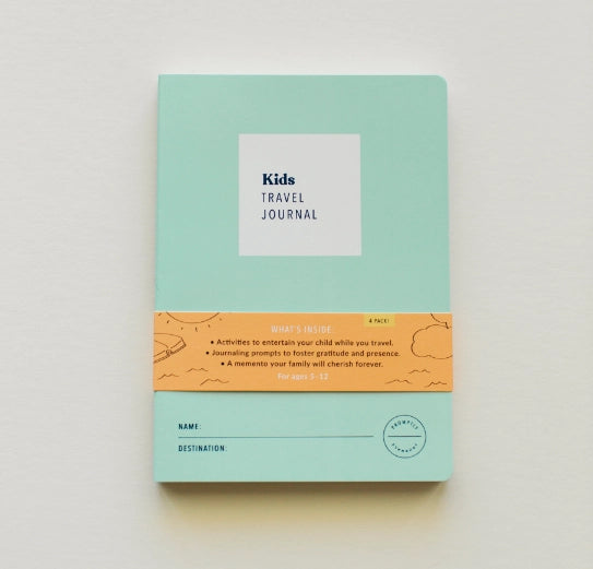 Travel journaling pack made just for the little ones. Kids will love doing their own travel journal. This journal is from Promptly and sold at BBB Supplies Craft Shop.