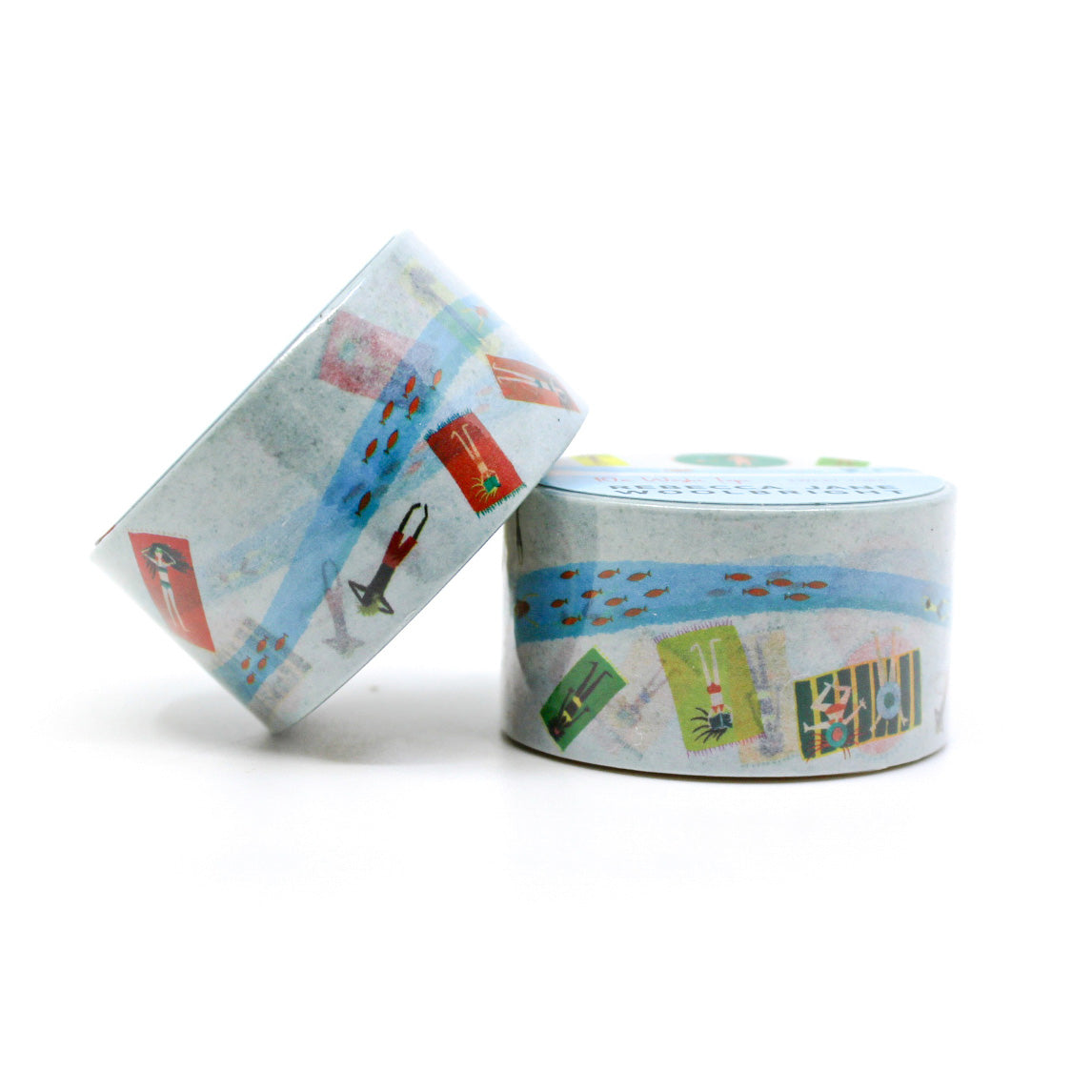 Add a relaxed, summery touch to your crafts with this washi tape featuring sunbathers floating down a lazy river, perfect for journals, scrapbooks, and more. This tape is designed by Rebecca Jane Woolbright and is sold at BBB Supplies Craft Shop.