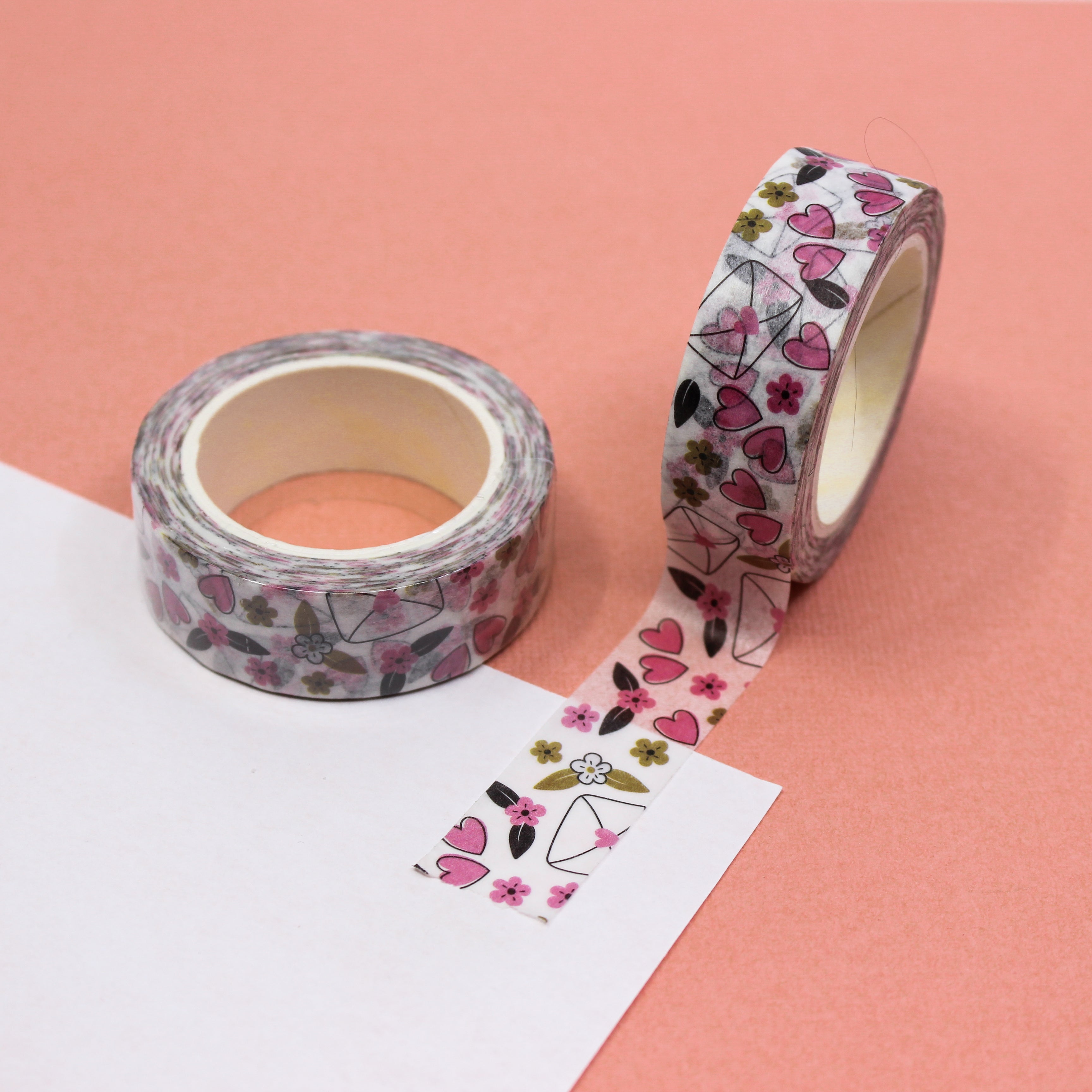 This Love Letters washi tape is an expression of love with delicate heart and floral motifs that are perfect for adding a cute, romantic touch to your greeting cards, scrapbooks, or snail mail. This tape is sold at BBB Supplies Craft Shop.