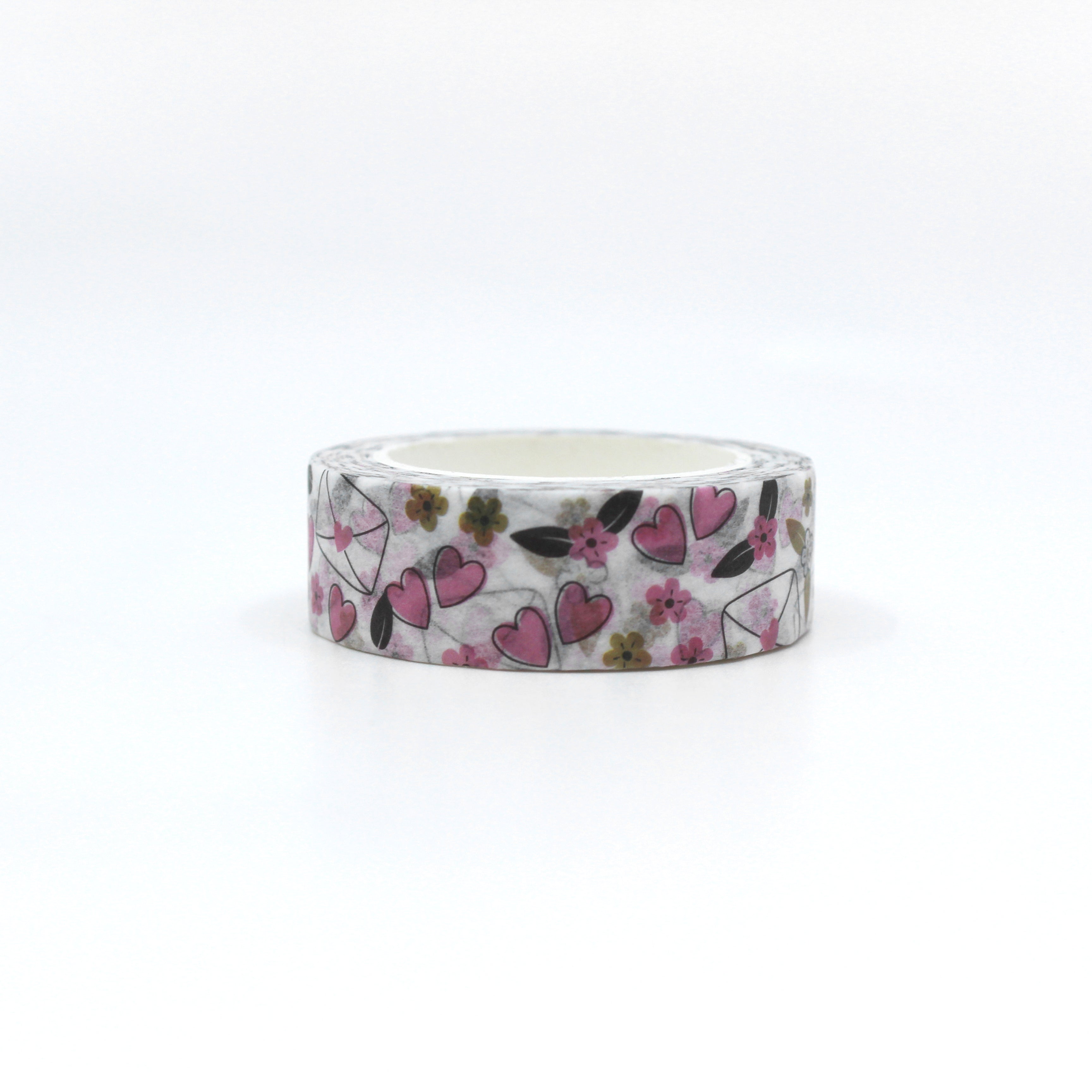 This Love Letters washi tape is an expression of love with delicate heart and floral motifs that are perfect for adding a cute, romantic touch to your greeting cards, scrapbooks, or snail mail. This tape is sold at BBB Supplies Craft Shop.