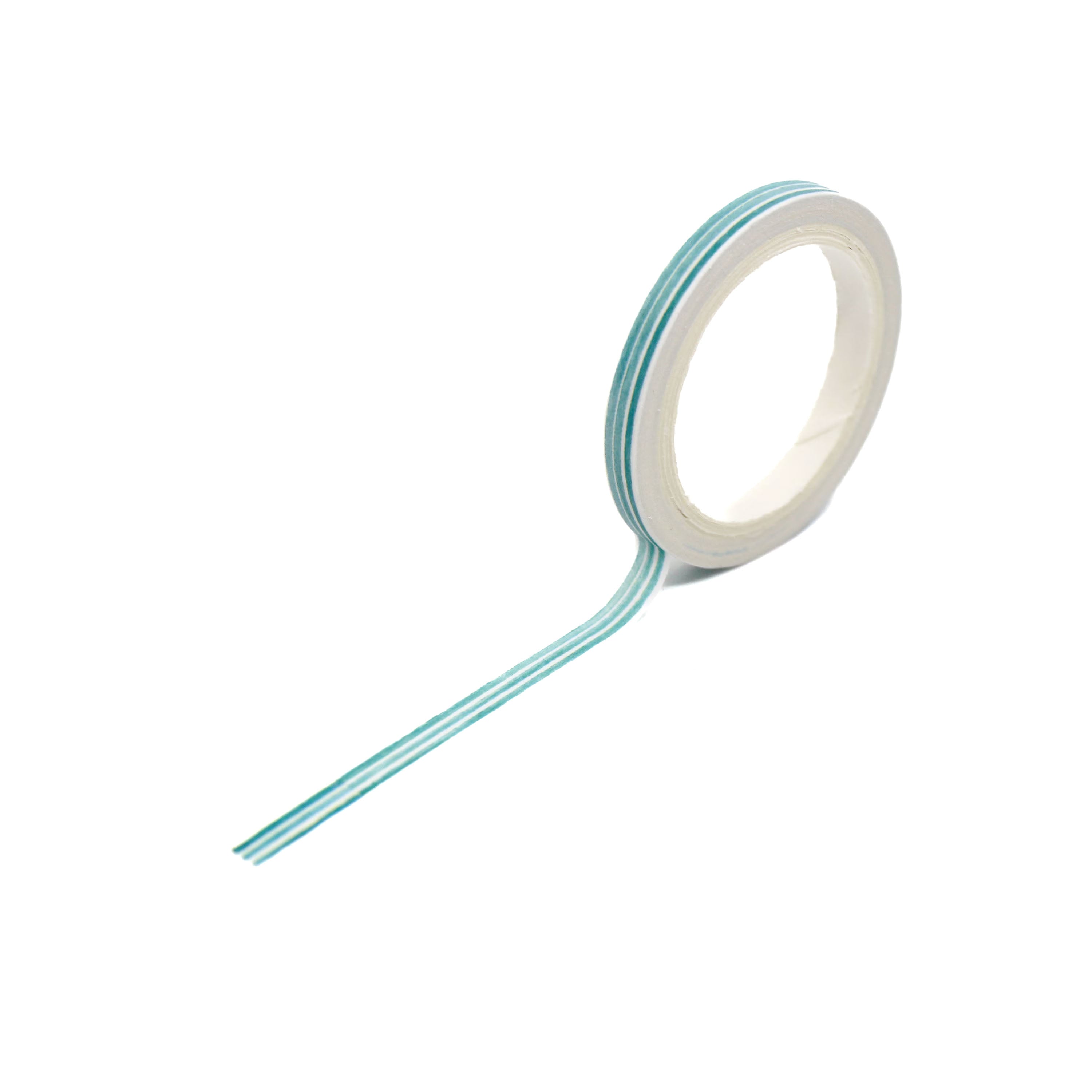 Decorative mint stripe washi tape applied to journal page for bullet journaling.