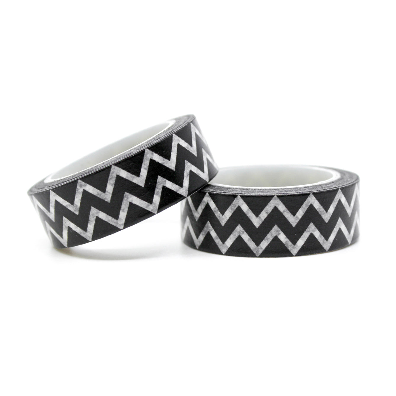 Elevate your creations with our captivating black and white chevron tape, showcasing a bold chevron design in classic black and white, creating a modern and energetic element for your projects. This tape is sold at BBB Supplies Craft Shop.