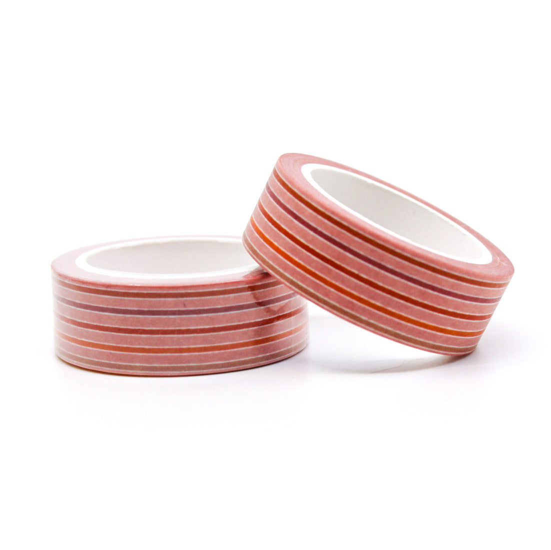 Colorful Peachy Pink Stripes Washi Tape: Cheerful, striped tape featuring peachy pink hues, perfect for adding a lively touch to your crafts, planners, and journals. This tape is from Elyse Breanne Designs and sold at BBB Supplies Craft SHop.