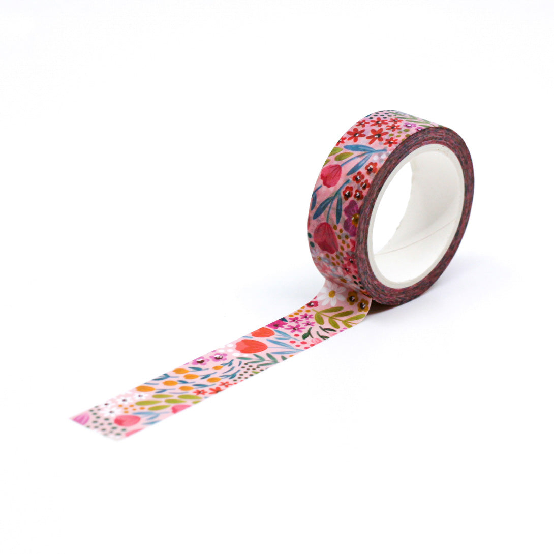 Modern Summer Meadows Floral Washi Tape: A delightful tape featuring colorful floral patterns, ideal for adding a touch of nature-inspired beauty to your projects, from planners to scrapbooks. This tape is from Elyse Breanne Designs and sold at BBB Supplies Craft Shop. 