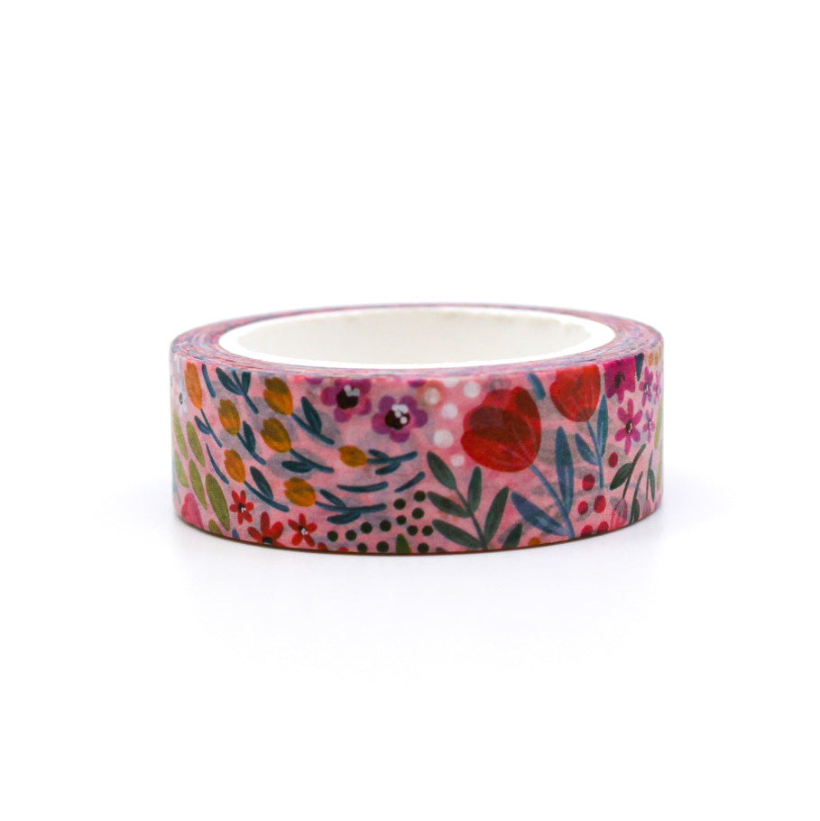 Modern Summer Meadows Floral Washi Tape: A delightful tape featuring colorful floral patterns, ideal for adding a touch of nature-inspired beauty to your projects, from planners to scrapbooks. This tape is from Elyse Breanne Designs and sold at BBB Supplies Craft Shop. 