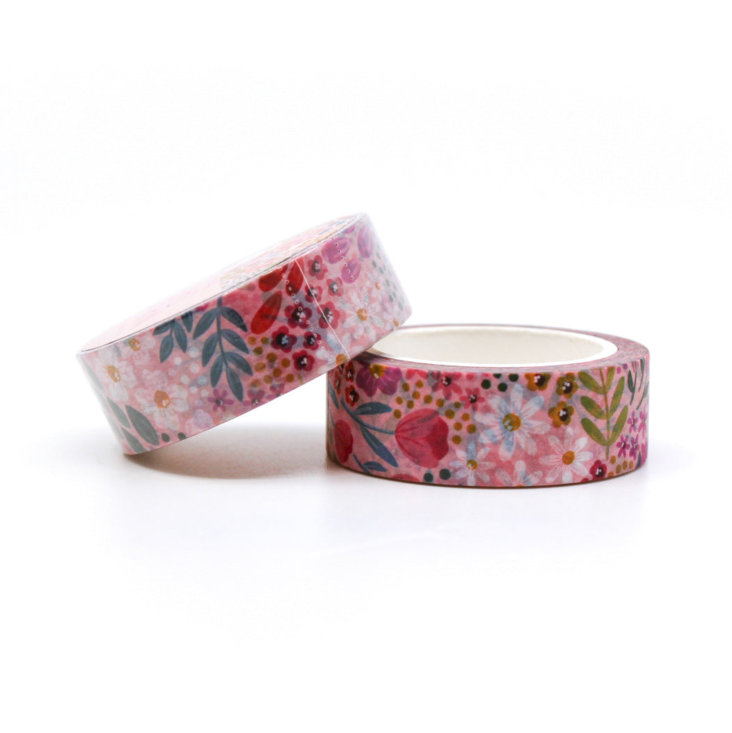 Modern Summer Meadows Floral Washi Tape: A delightful tape featuring colorful floral patterns, ideal for adding a touch of nature-inspired beauty to your projects, from planners to scrapbooks. This tape is from Elyse Breanne Designs and sold at BBB Supplies Craft Shop. 