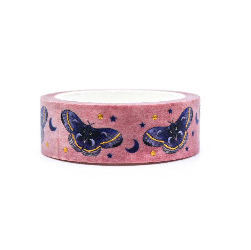 Unleash a touch of mystique with our Mystical Purple Butterfly Washi Tape adorned with shimmering gold foil accents. Ideal for adding a touch of magic to your creative projects. This tape is sold at BBB Supplies Craft Shop.