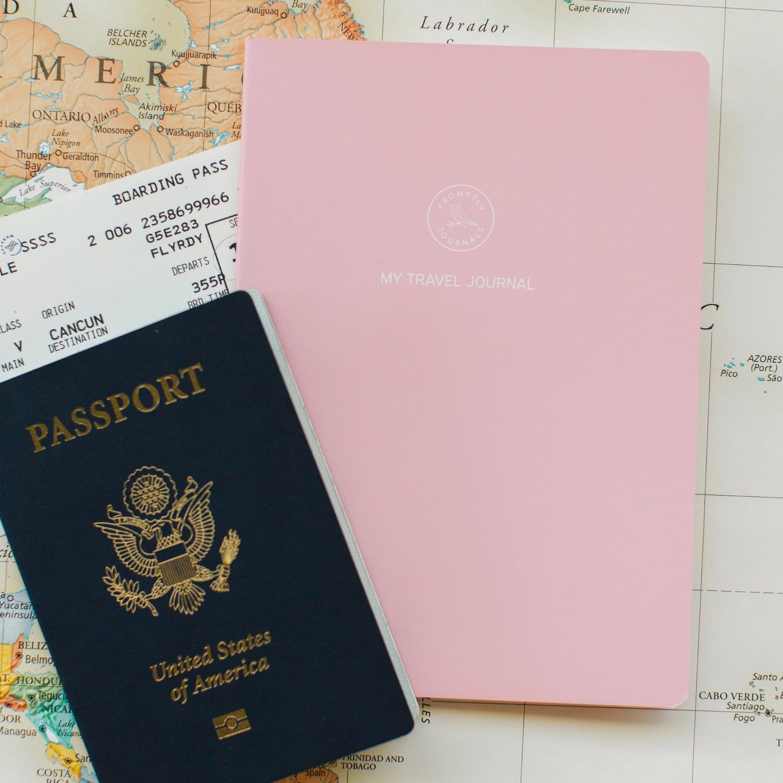 These pastel mini travel journals are perfect to fit in your pocket and document the best parts of your trip, with prompts along the way! This journal is from promptly and sold at BBB Supplies Craft Shop.