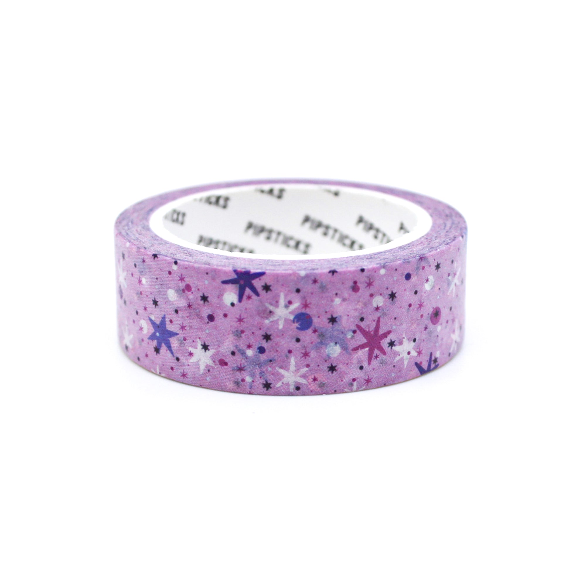  This charming pink confetti Stars washi features a delightful pattern of pink stars scattered among vibrant confetti, perfect for bringing a festive and whimsical feel to your scrapbooks, planners, and craft creations. 