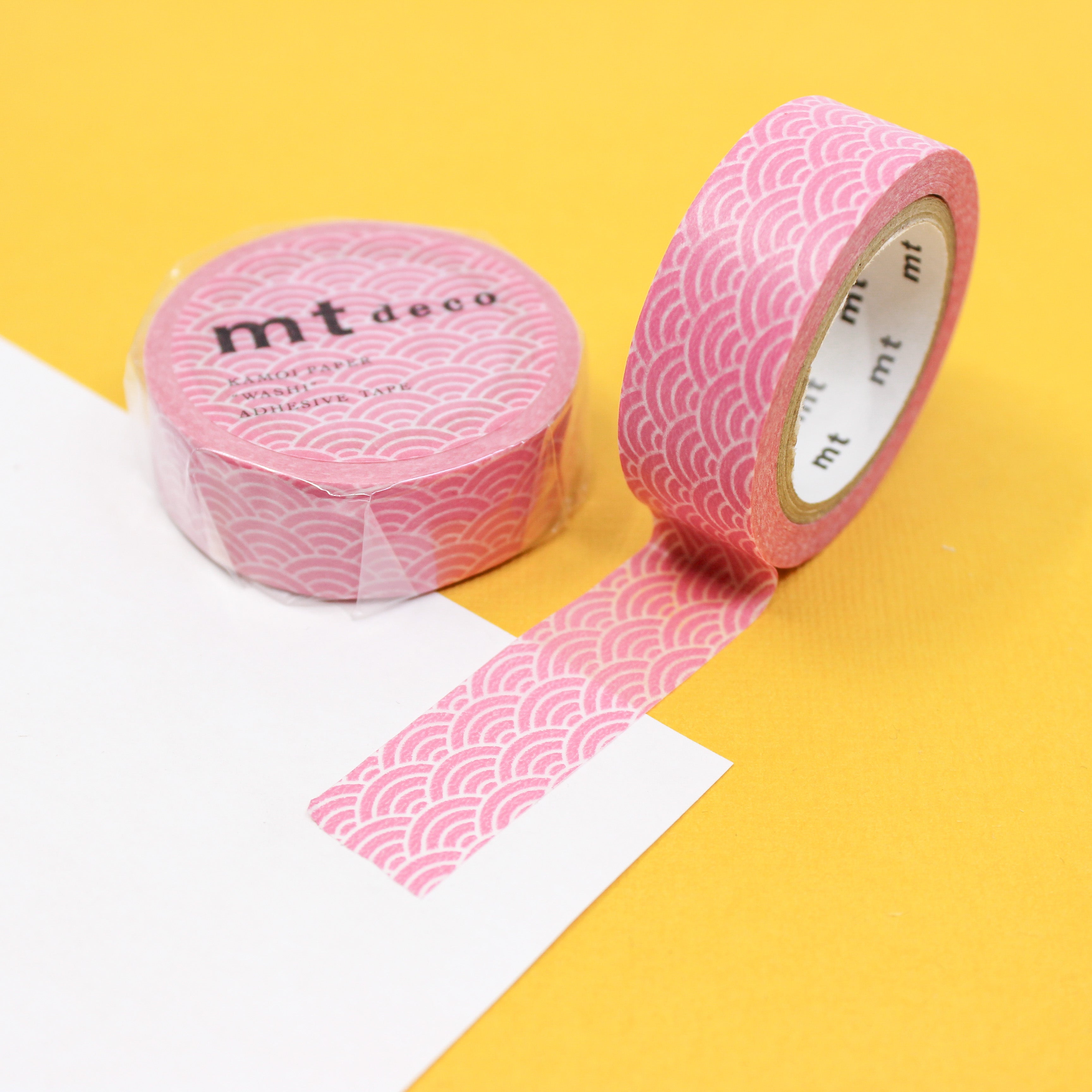 Elevate your projects with our captivating pink fan-shaped washi tape, showcasing charming fan motifs in a soft and sophisticated pink color, evoking a sense of grace and beauty. This tape is made by MT Brand Masking Tape and sold at BBB Supplies Craft Shop.