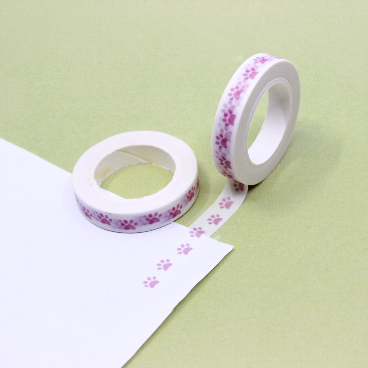 Add a playful touch to your projects with our Pink Animal Paw Print Washi Tape, featuring cute and colorful animal paw patterns in pink. Ideal for animal lovers and vibrant crafts. This tape is sold at BBB Supplies Craft Shop.