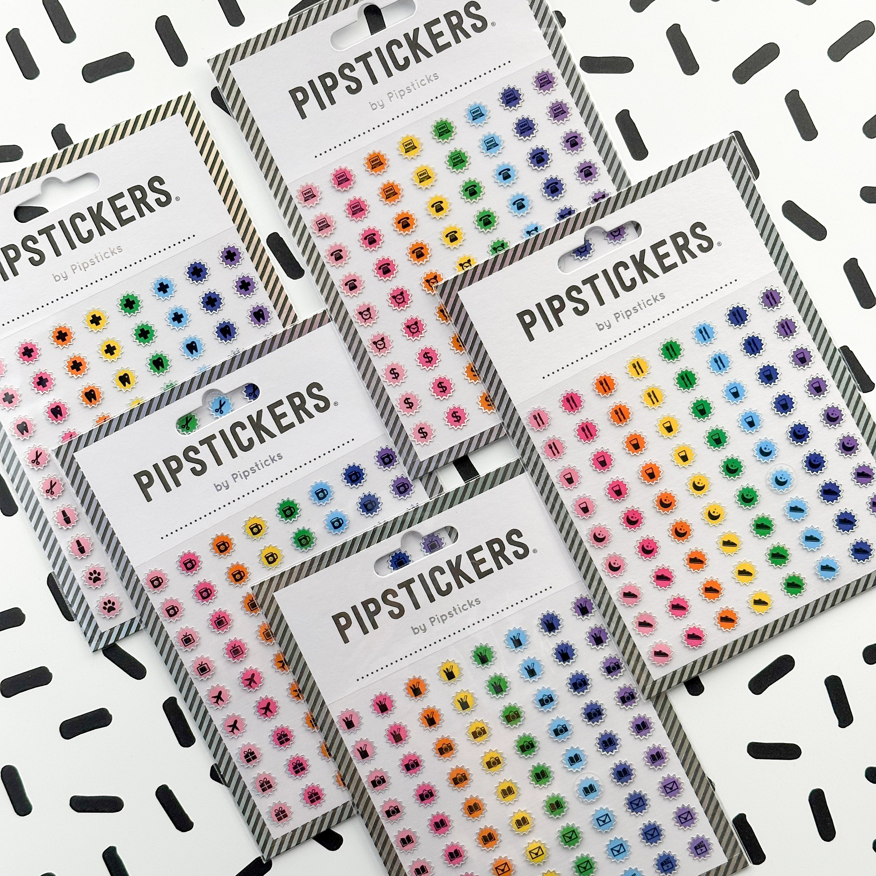 Infuse your planner with functionality using our purpose-built small stickers, featuring icons and symbols to mark important dates, providing a convenient and eye-catching way to stay on top of your schedule. These stickers are designed by Pipsticks and sold at BBB Supplies Craft Shop.