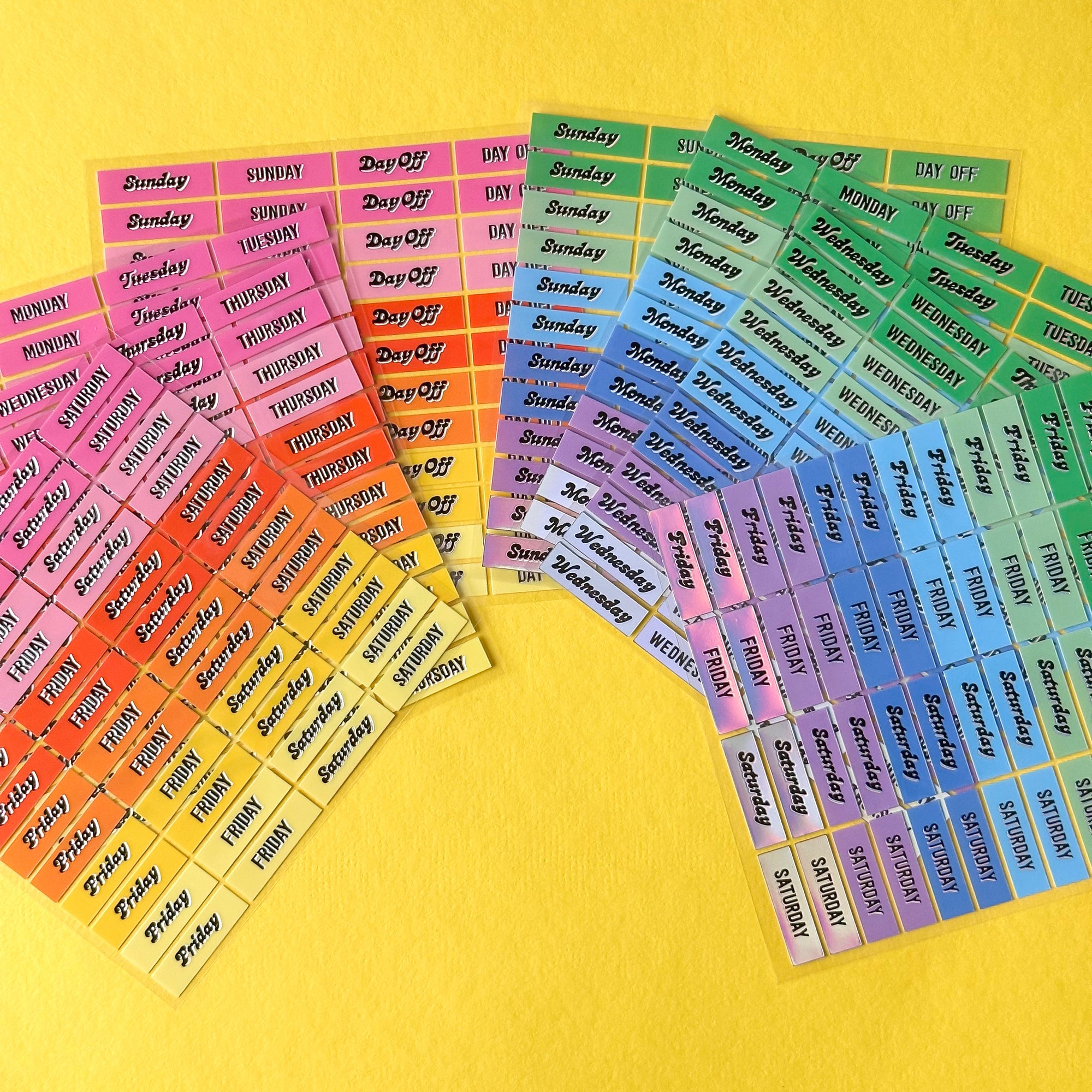 Days of Week Holographic Stickers | Planner Supplies | BBB Supplies