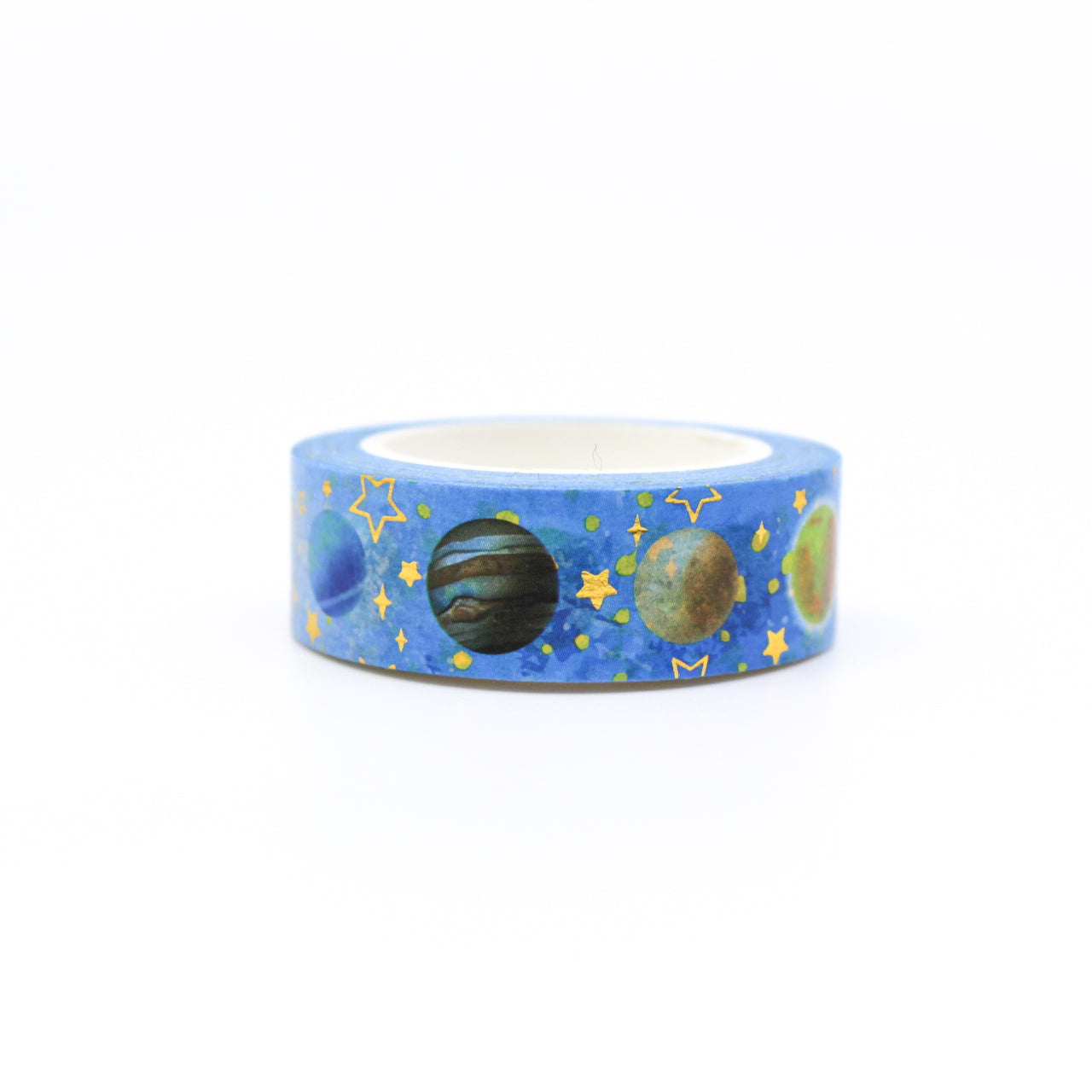 Embark on a cosmic journey with our Outer Space Planets Washi Tape, adorned with vibrant planet illustrations. Ideal for adding a touch of interstellar wonder to your projects. This tape is sold at BBB Supplies Craft Shop.