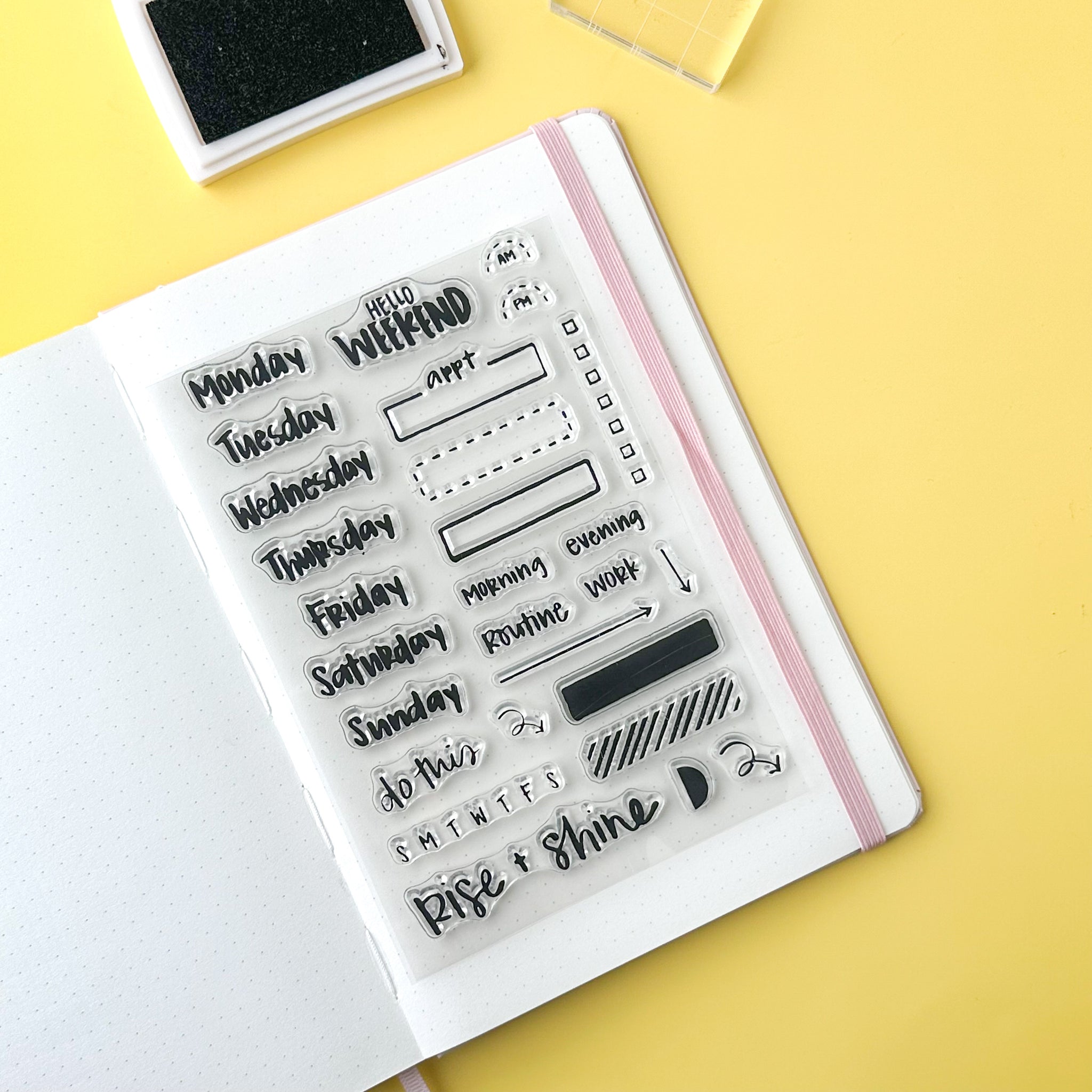 Fun Script Stamps for Routine Planning | Planner Stamps | BBB Supplies