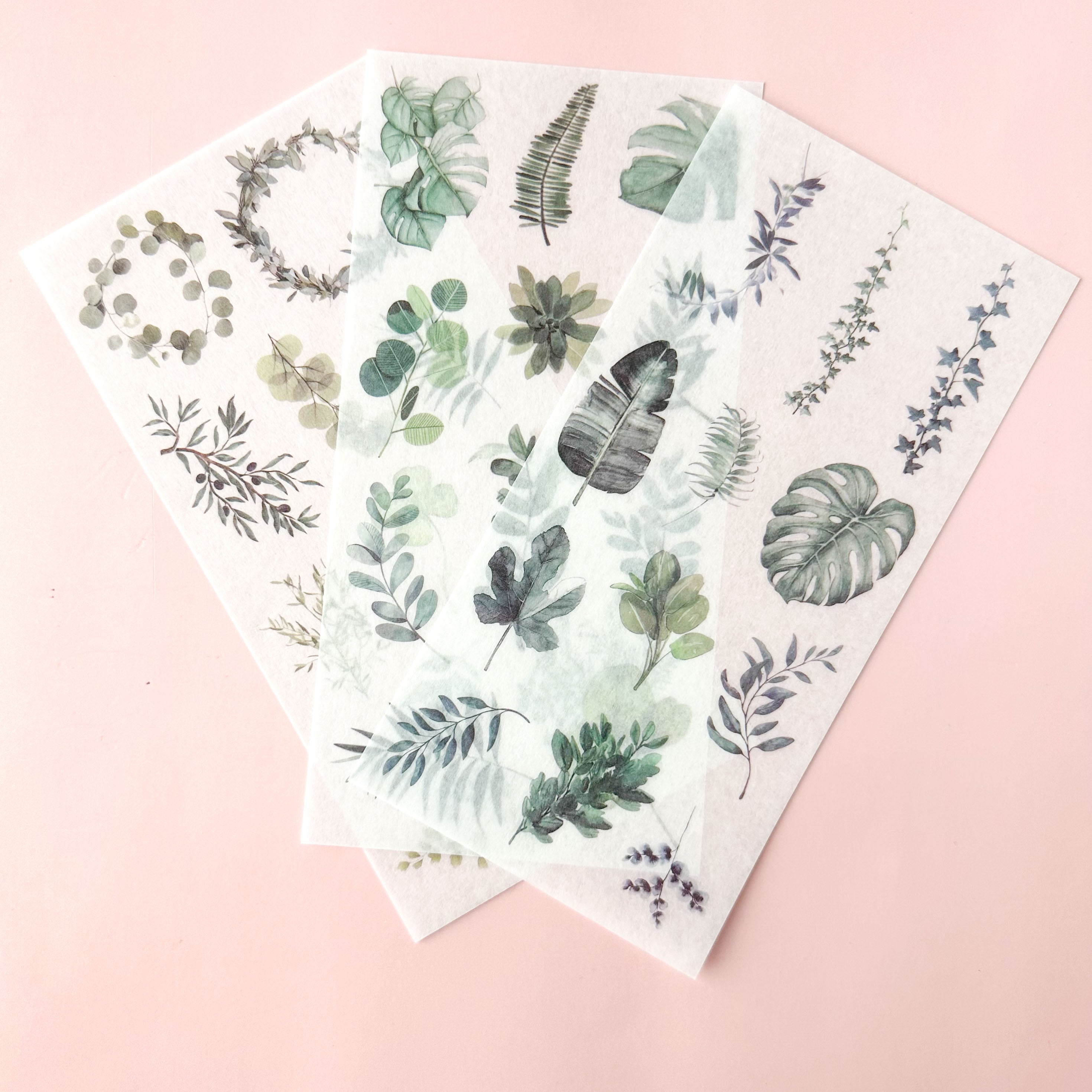 Leaf and plant stickers perfect for journaling and scrapbooking.